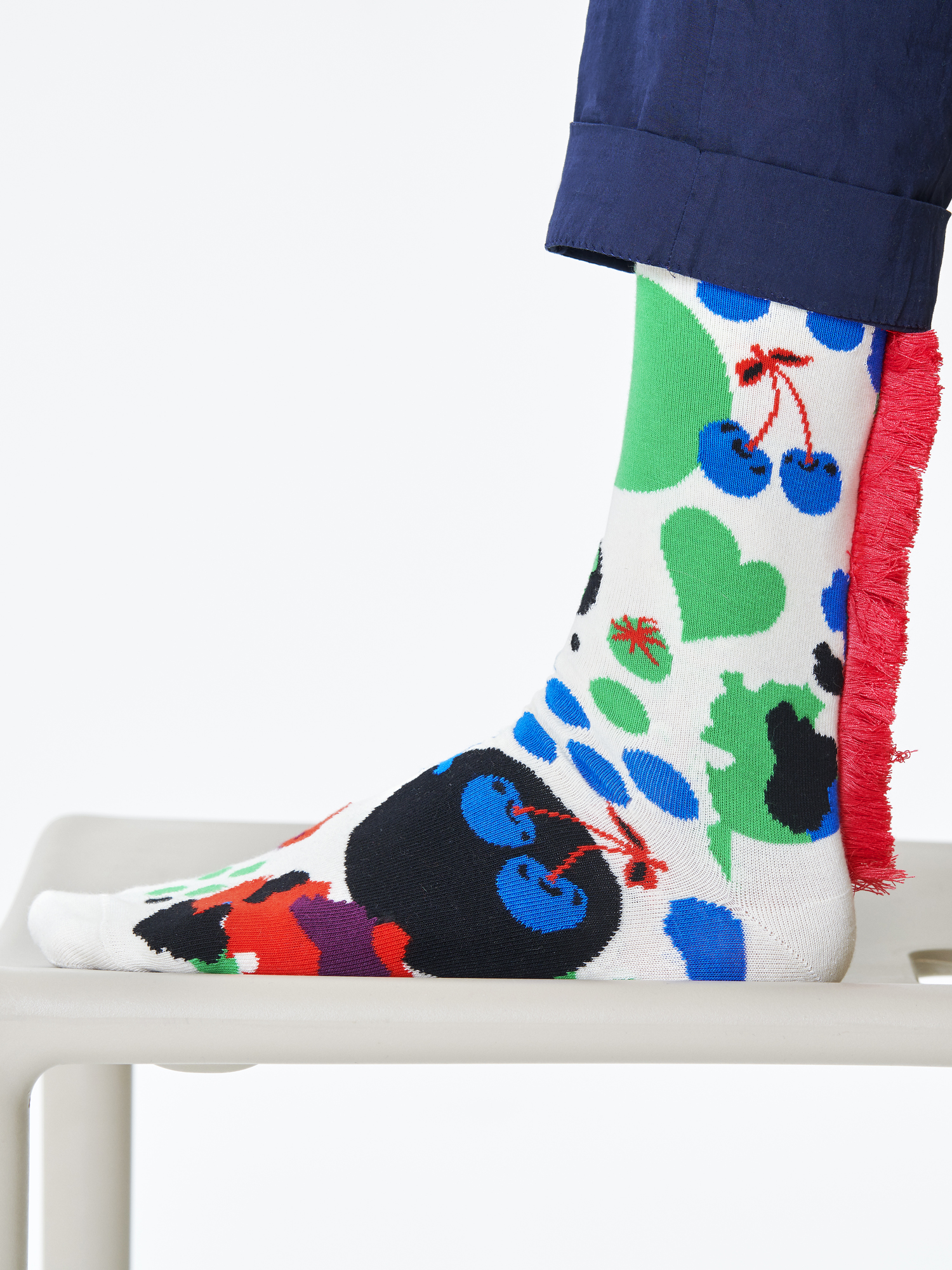 Happy Socks Mane Jumbo Dot Zokni (white/red)