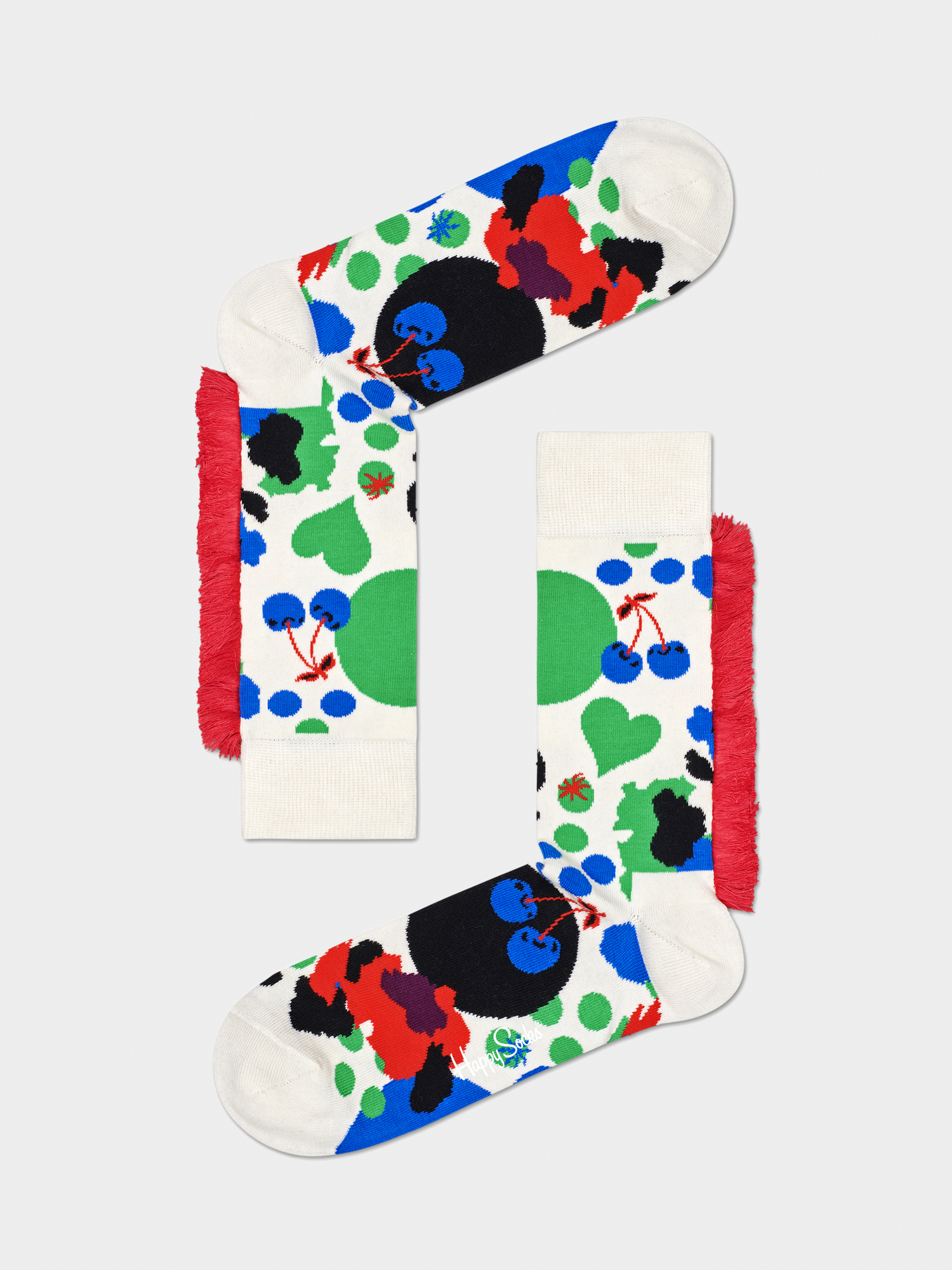 Happy Socks Mane Jumbo Dot Zokni (white/red)