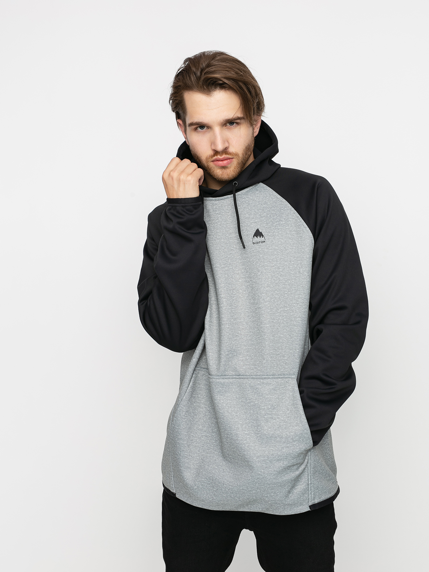 Férfi Burton Crown Weatherproof HD Thermo pulóver (gray heather/true black)