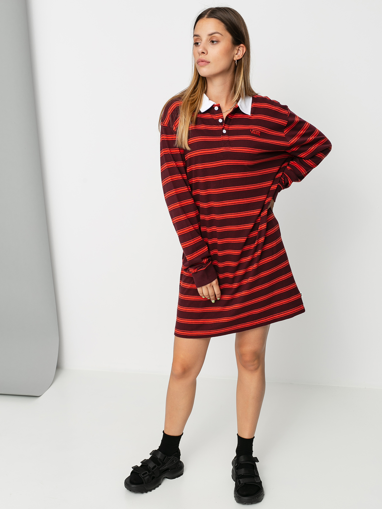Vans Stripe Polo Wmn Ruha (port royale)