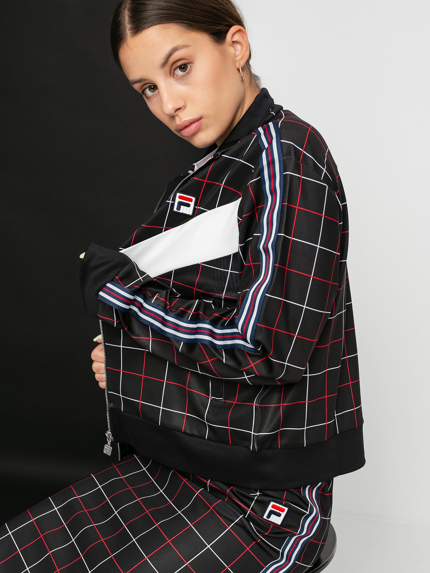 Fila Winta Wmn Pulóver (black check allover/blanc de blanc)