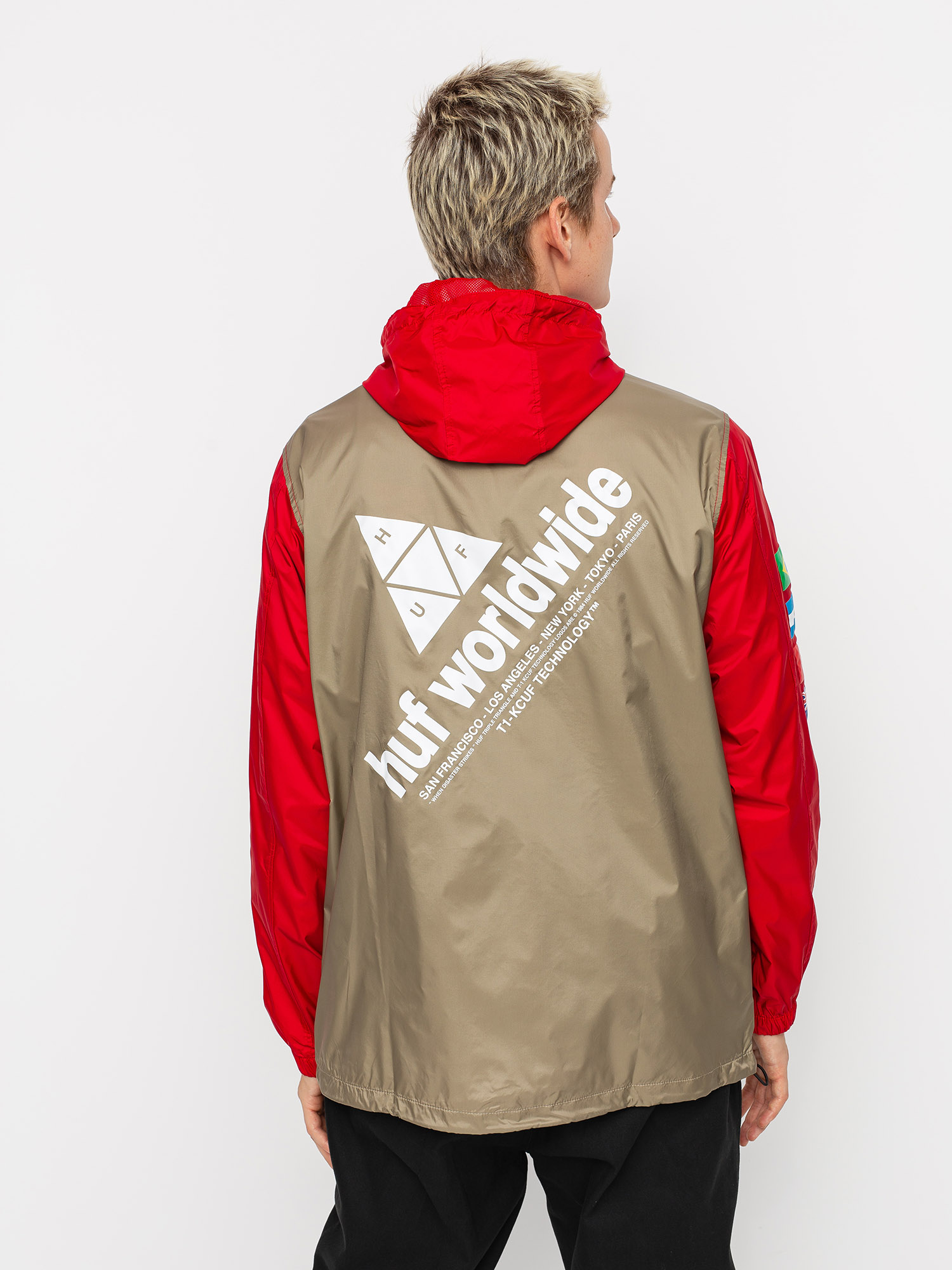 HUF Flags Anorak Dzseki (cyber red)