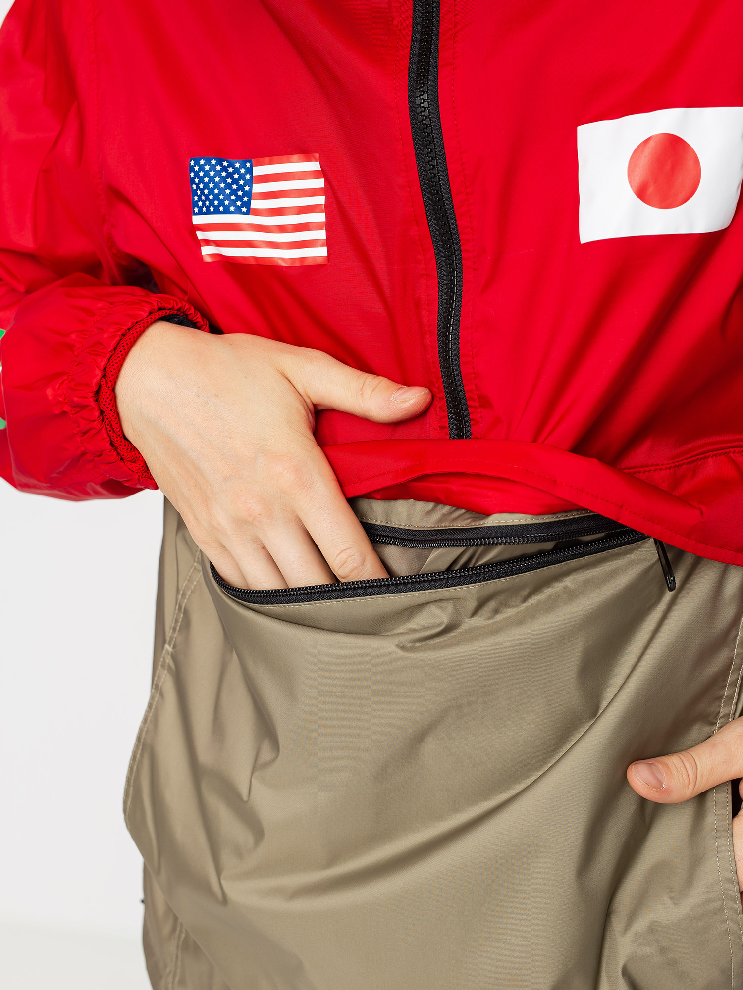 HUF Flags Anorak Dzseki (cyber red)