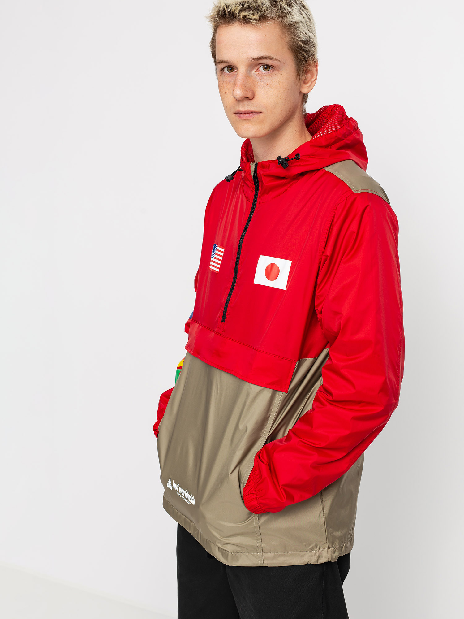HUF Flags Anorak Dzseki (cyber red)