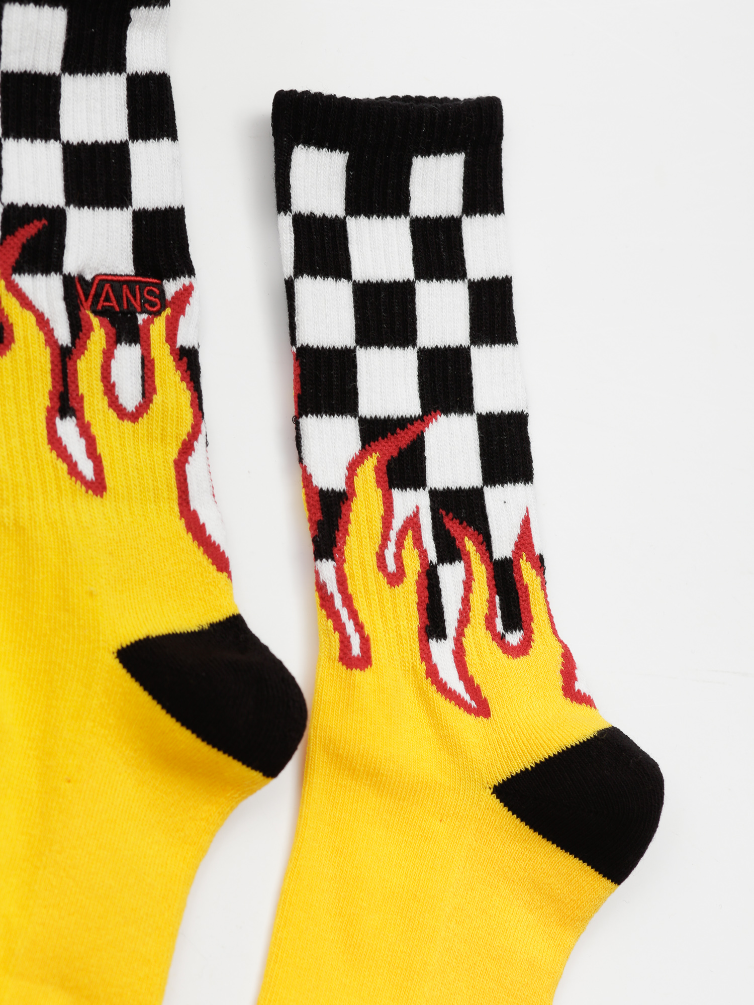 Vans Flame Check Crew Zokni (black/white/check flame)