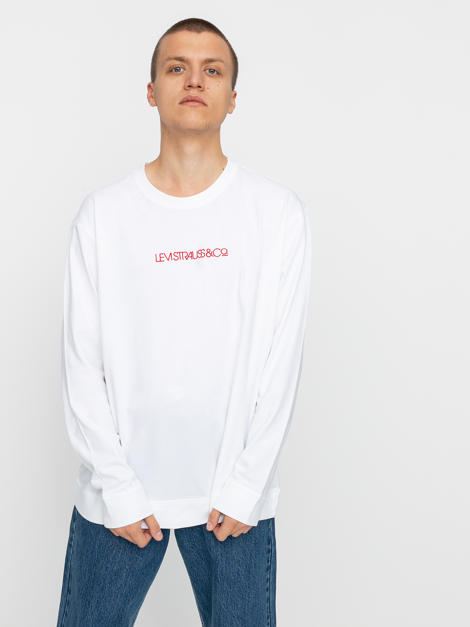 Levi's® Oversized Logo Hosszú ujjú felső (linear white)