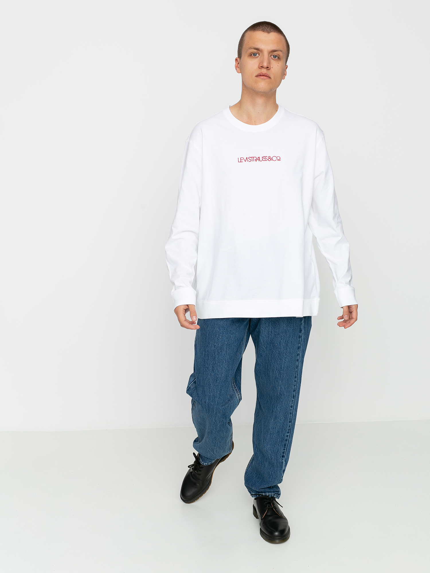 Levi's® Oversized Logo Hosszú ujjú felső (linear white)