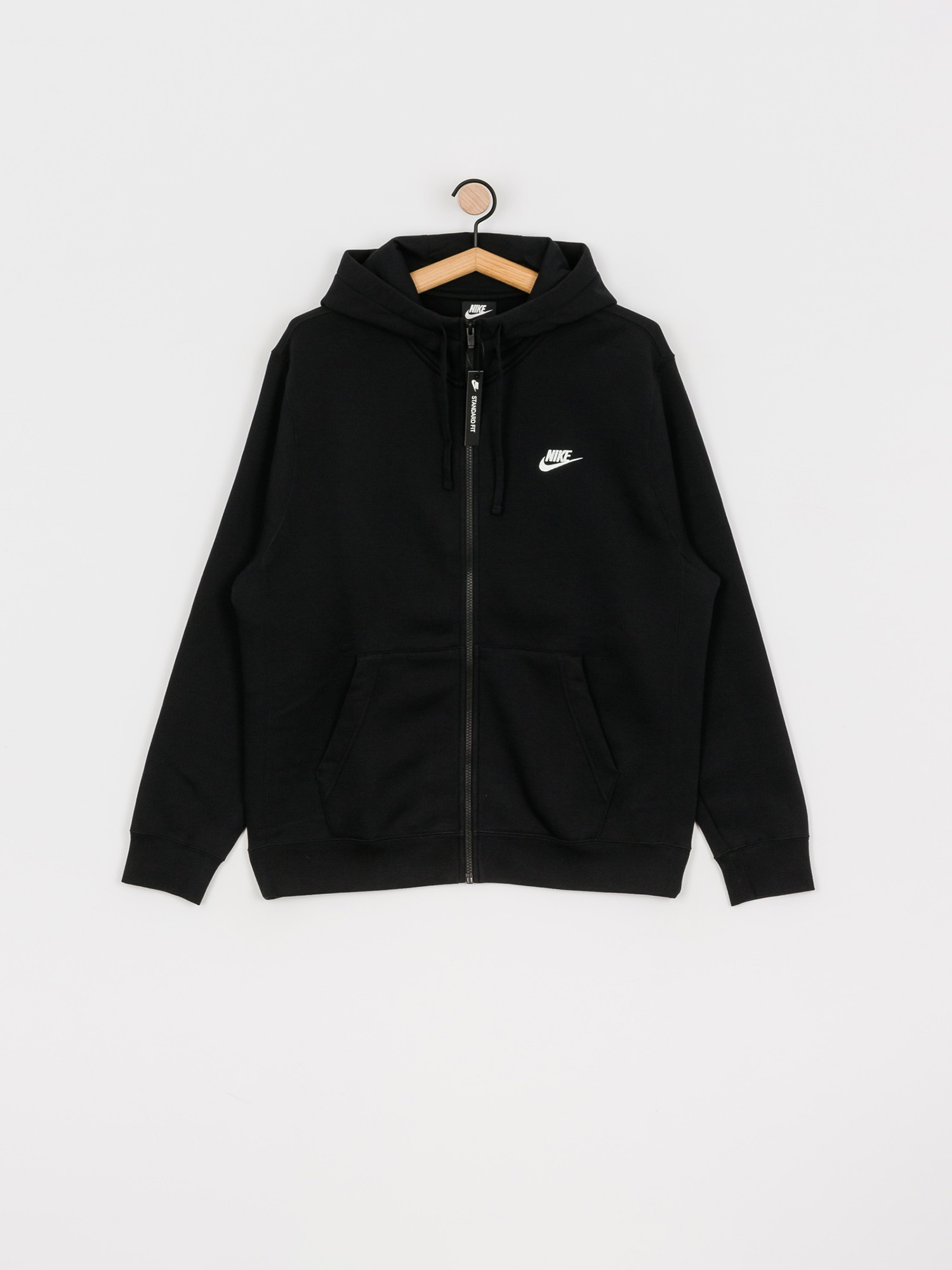 Nike Sportswear Club ZHD Kapucnis pulóver (black/black/white)