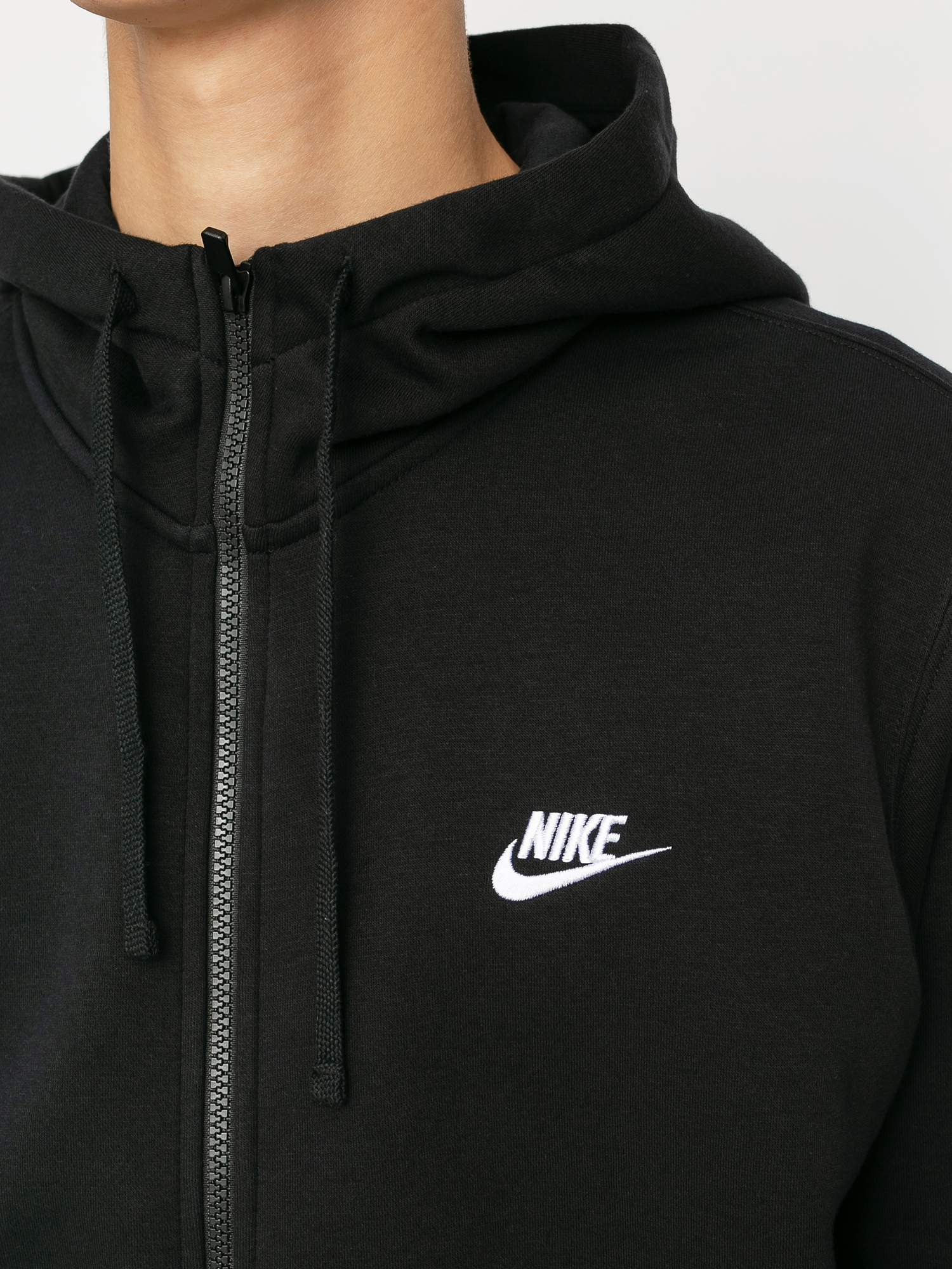 Nike Sportswear Club ZHD Kapucnis pulóver (black/black/white)