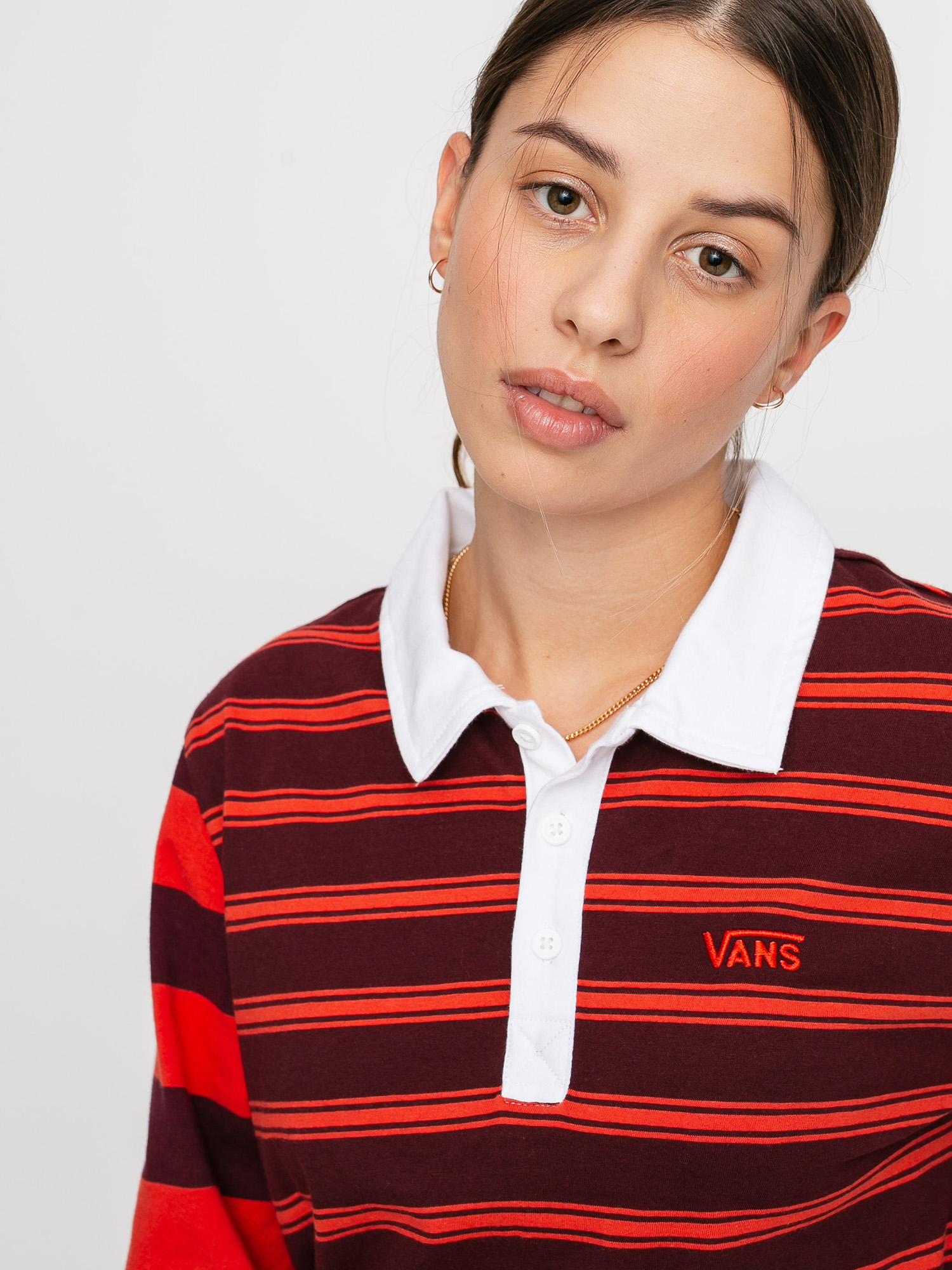 Vans Stripe Block Polo Wmn Hosszú ujjú felső (port royale)