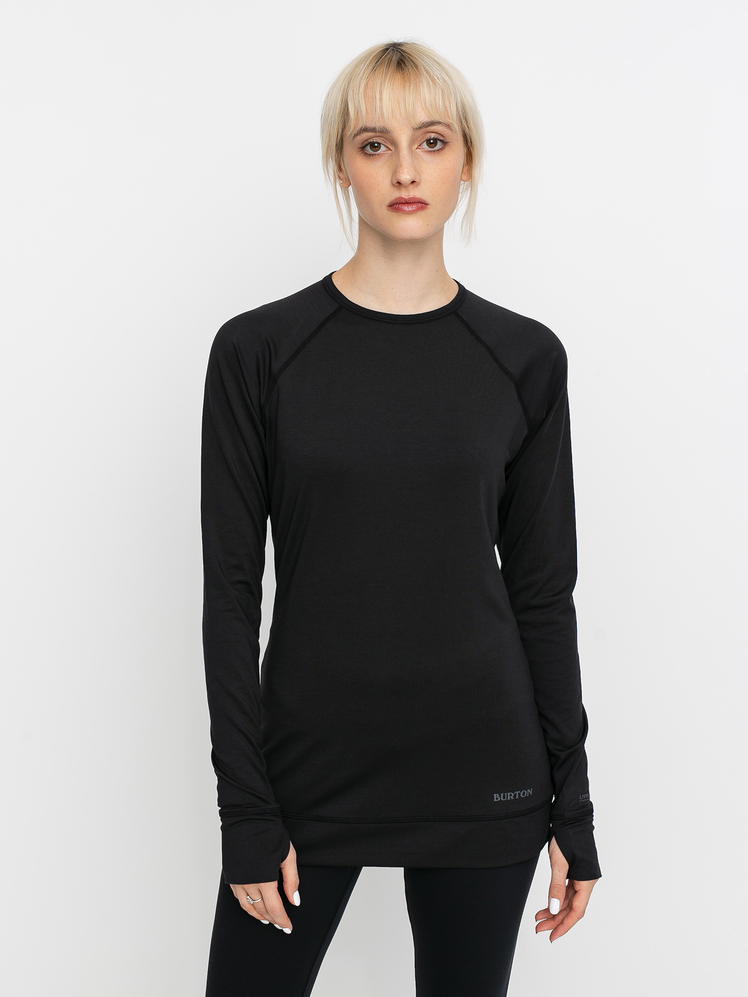 Női Burton Lightweight X Base Layer Crew Hosszú ujjú thermo felső (true black)