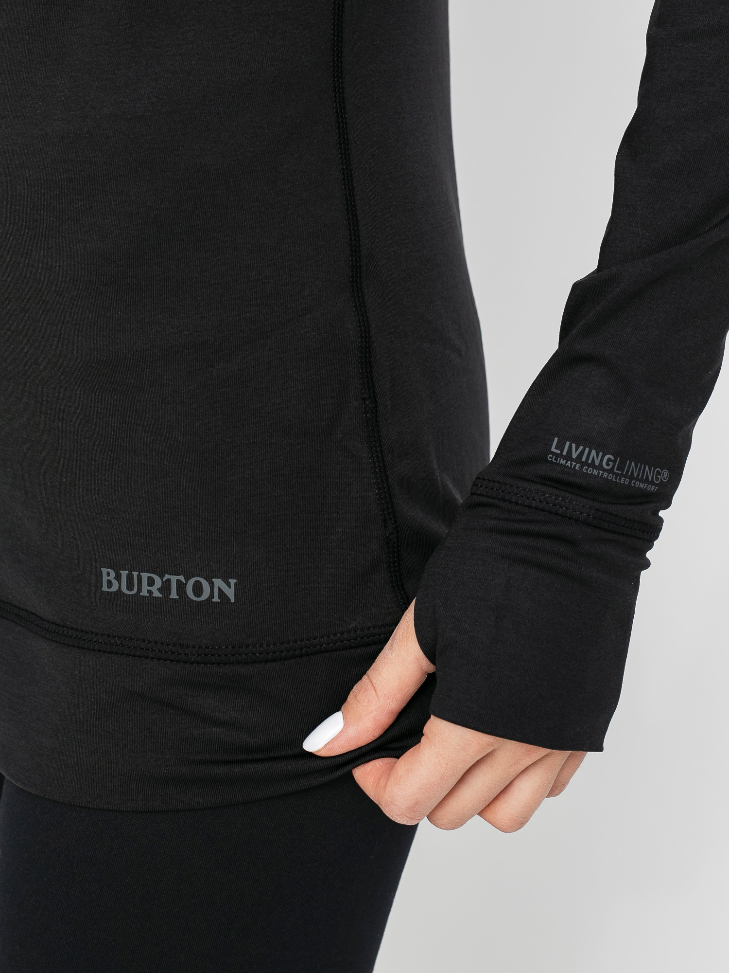 Női Burton Lightweight X Base Layer Crew Hosszú ujjú thermo felső (true black)
