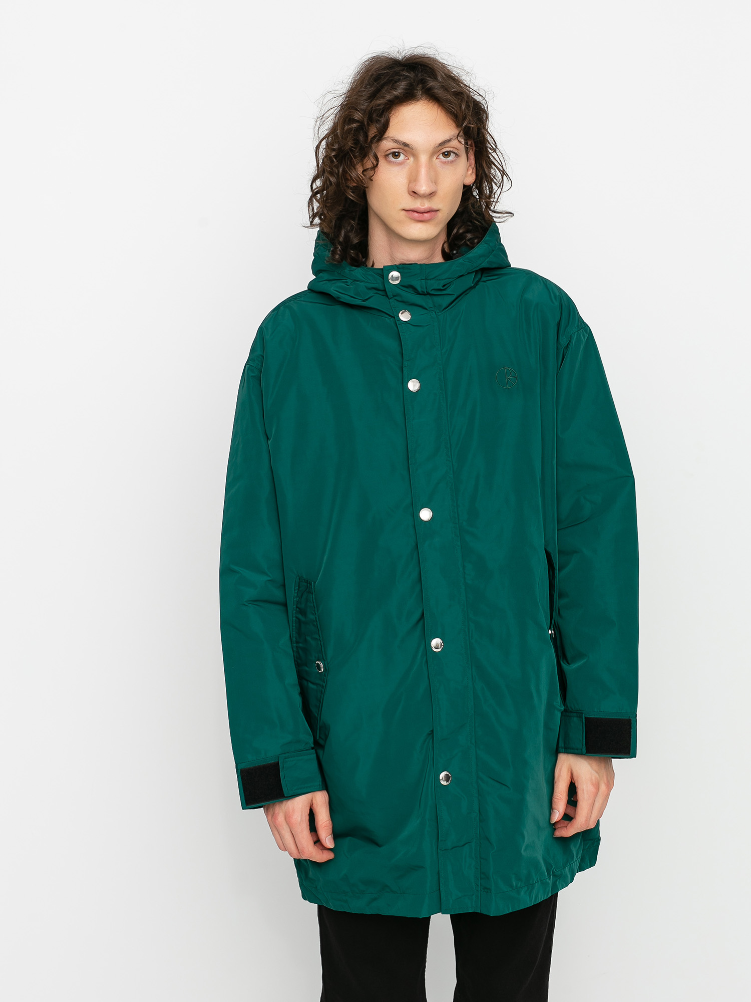 navy green parka
