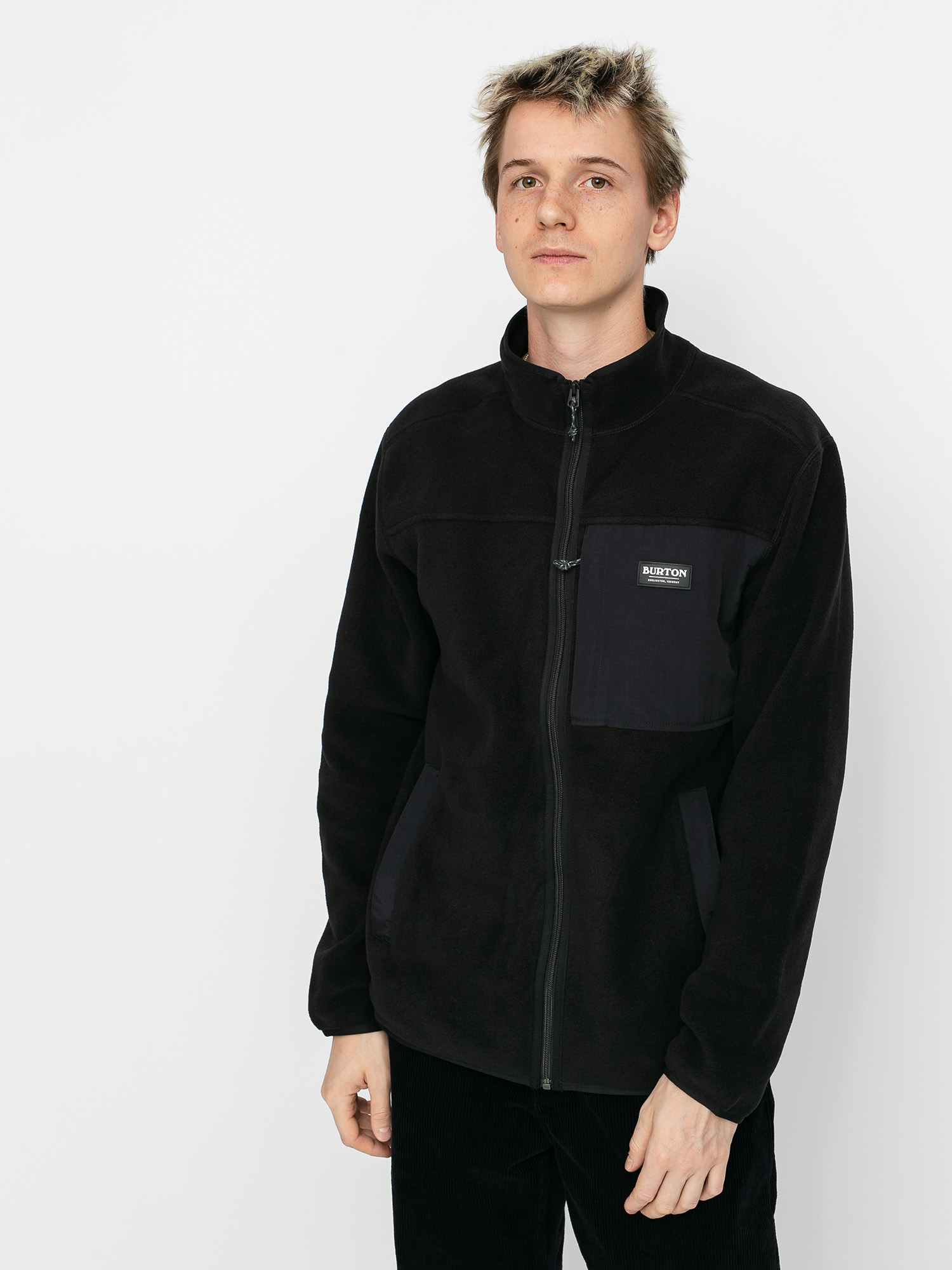 Férfi Burton Hearth Full Zip Polár pulóver (true black)