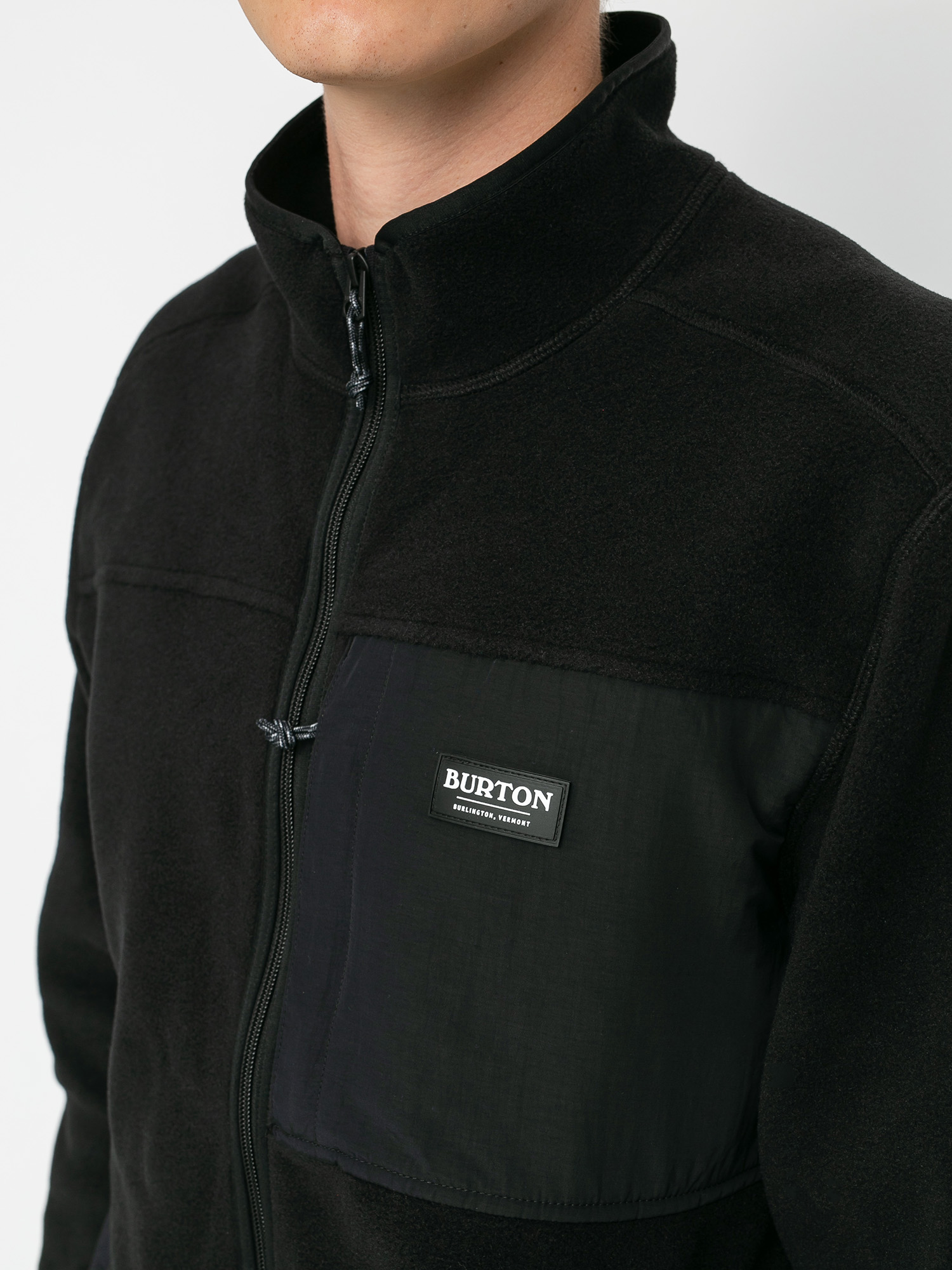 Férfi Burton Hearth Full Zip Polár pulóver (true black)