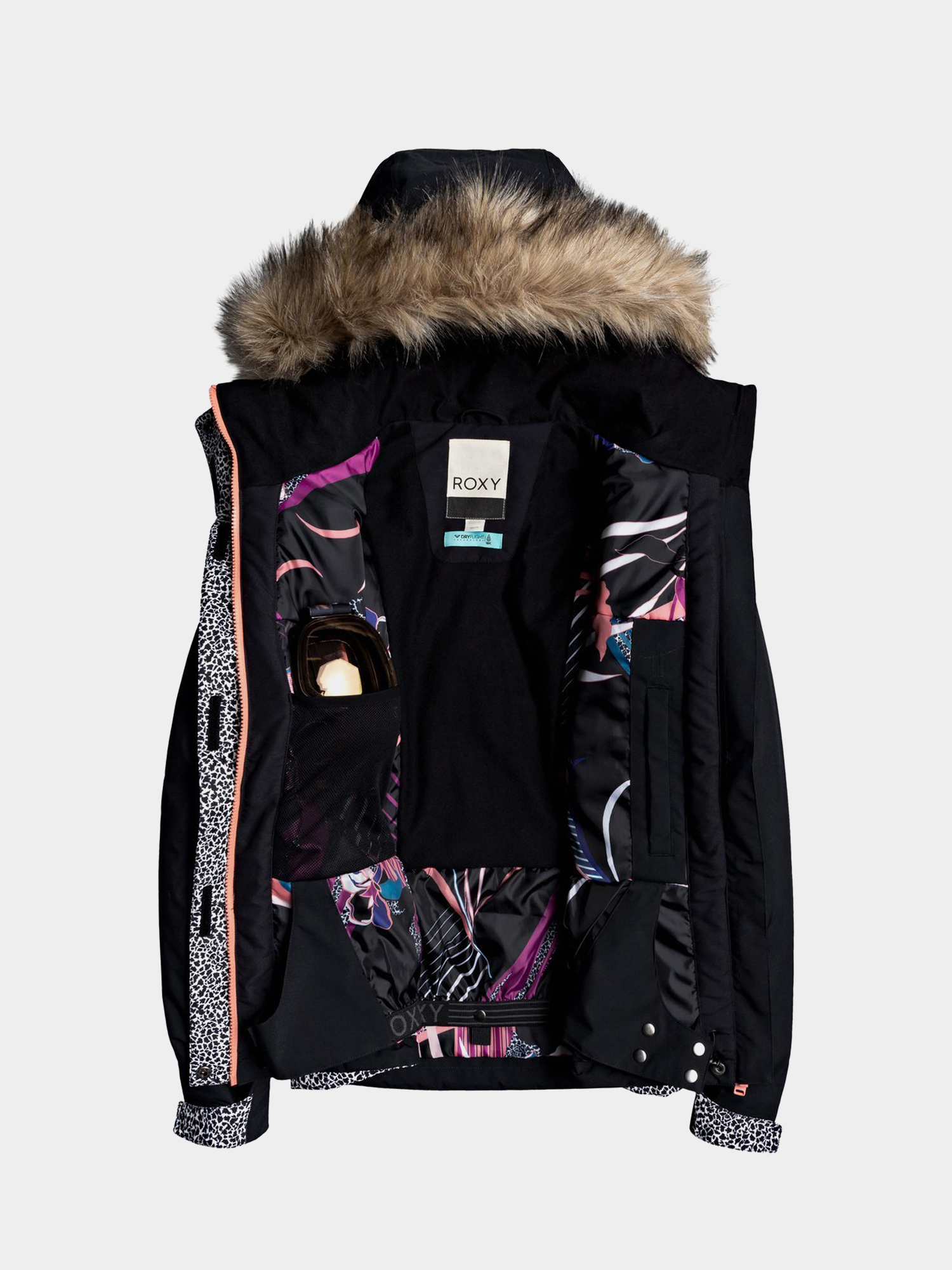 Női Roxy Jet Ski Snowboard dzseki (true black pop animal)