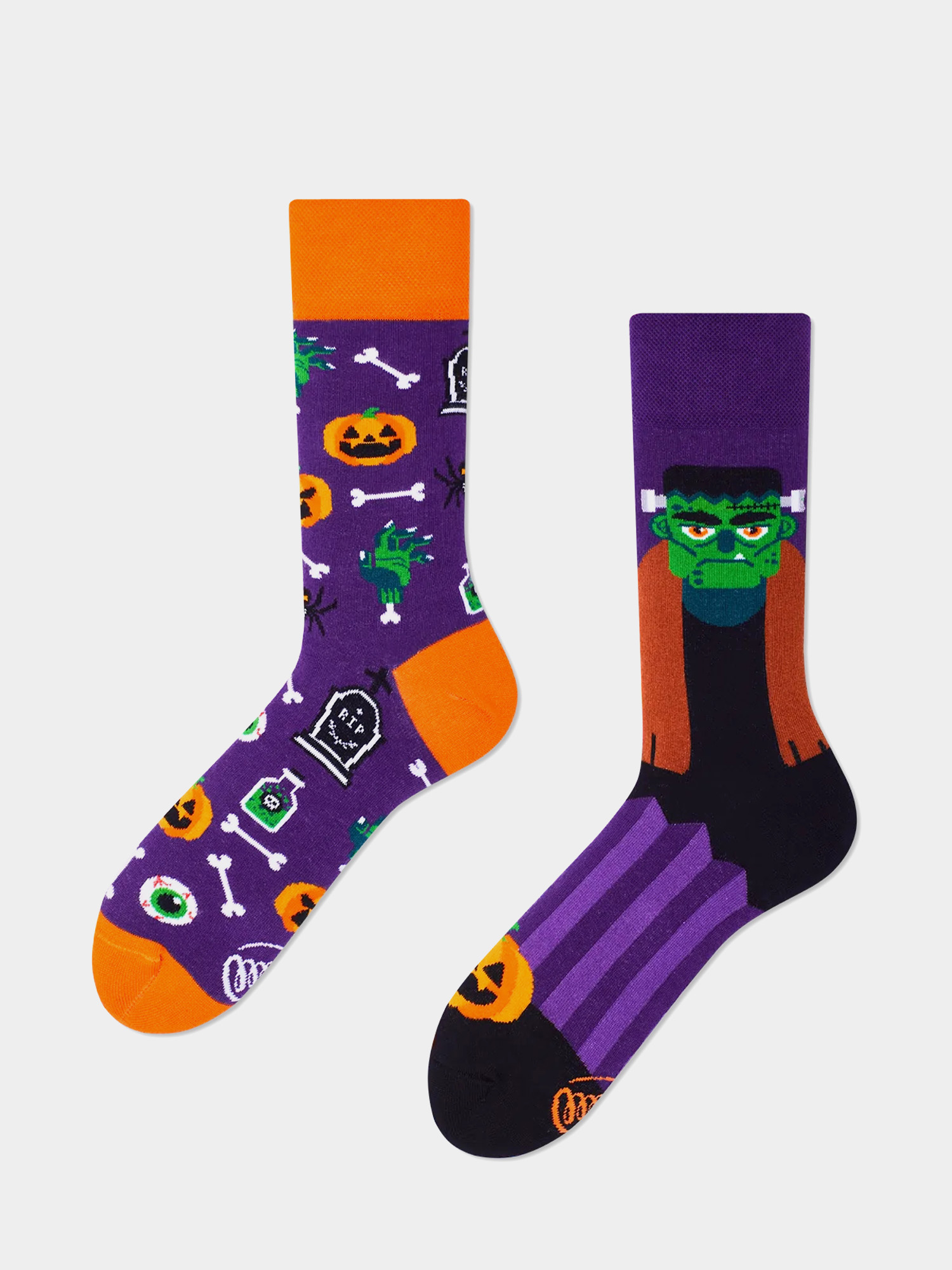 Many Mornings Frankenfeet Zokni (orange/violet)