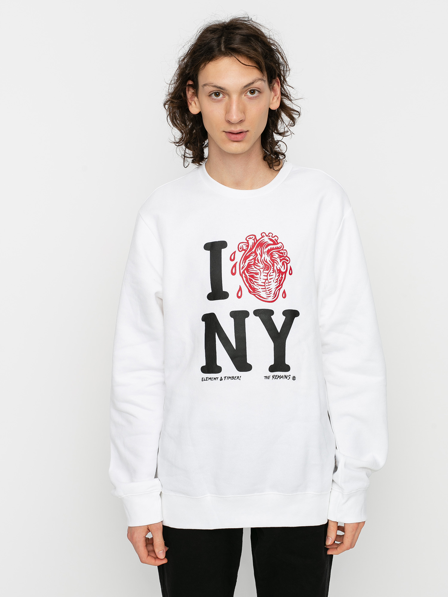Element I Heart Crew Pulóver (optic white)