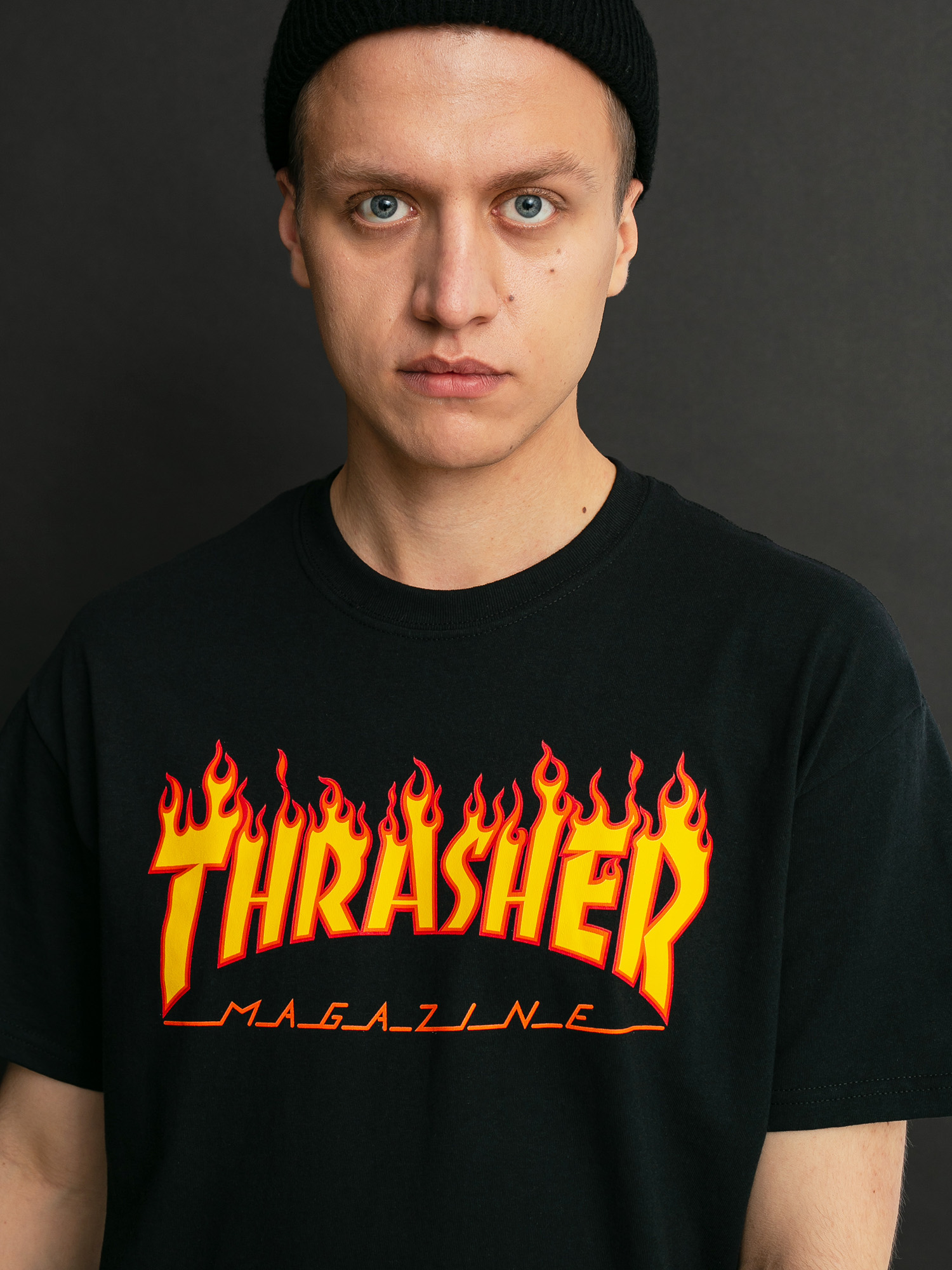 Thrasher Flame Logo Ujjatlan felső (black)