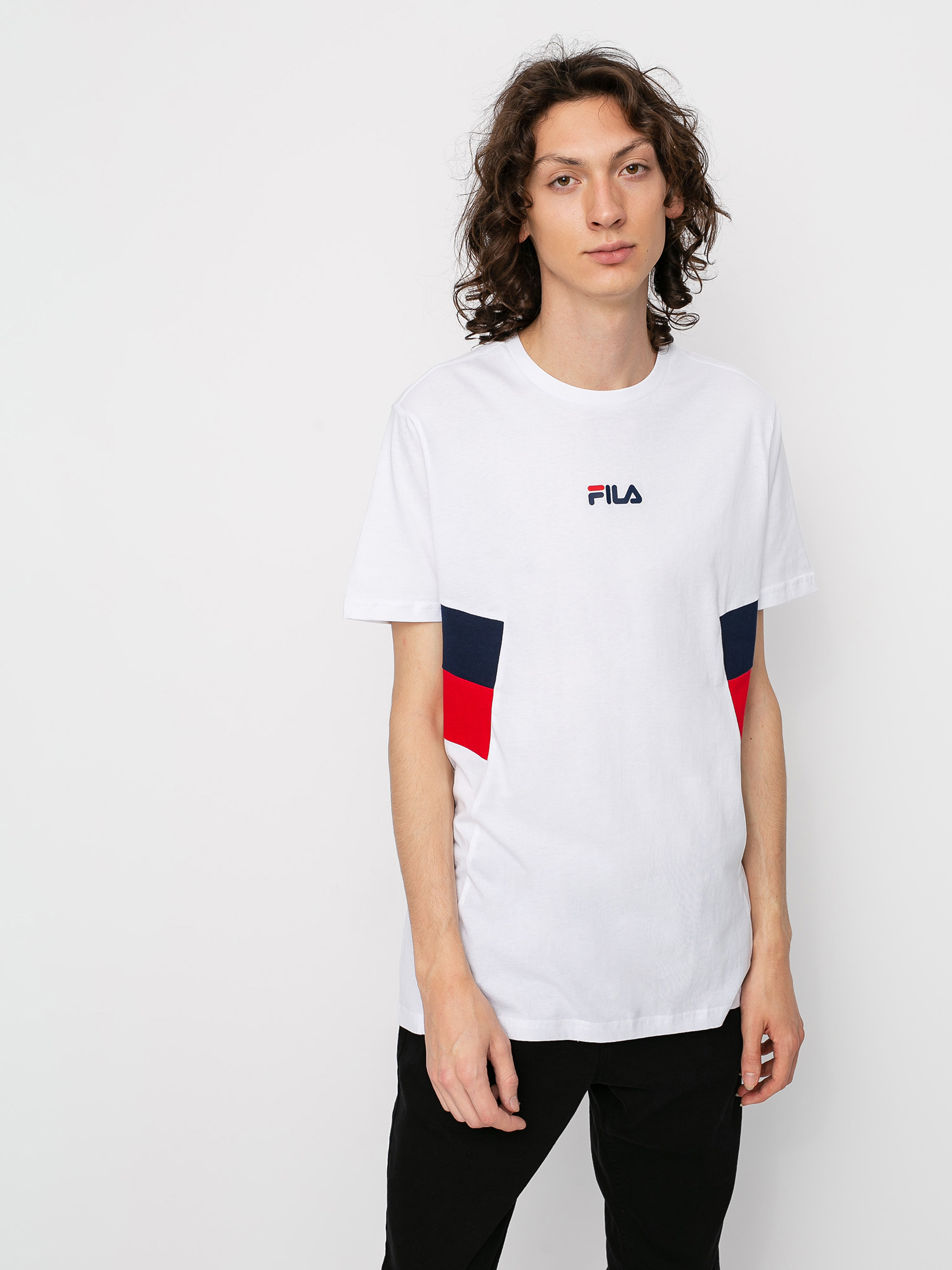 Fila Barry Ujjatlan felső (bright white/black iris/true red)