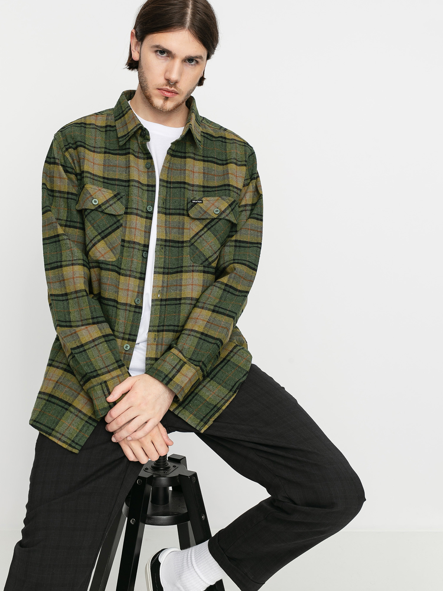 Brixton Bowery Flannel Ls Ing (evergreen)