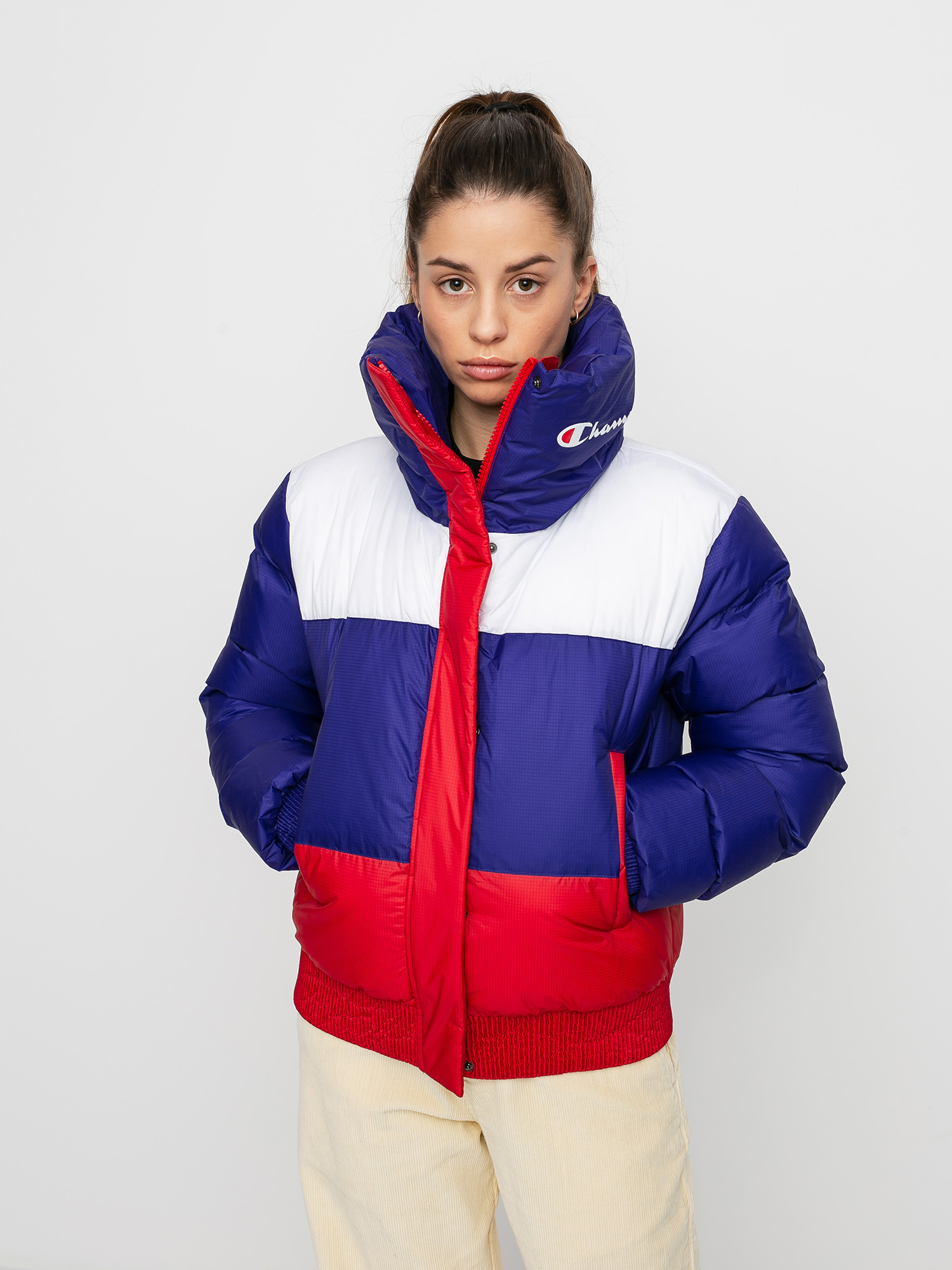 champion colour block puffer jacket