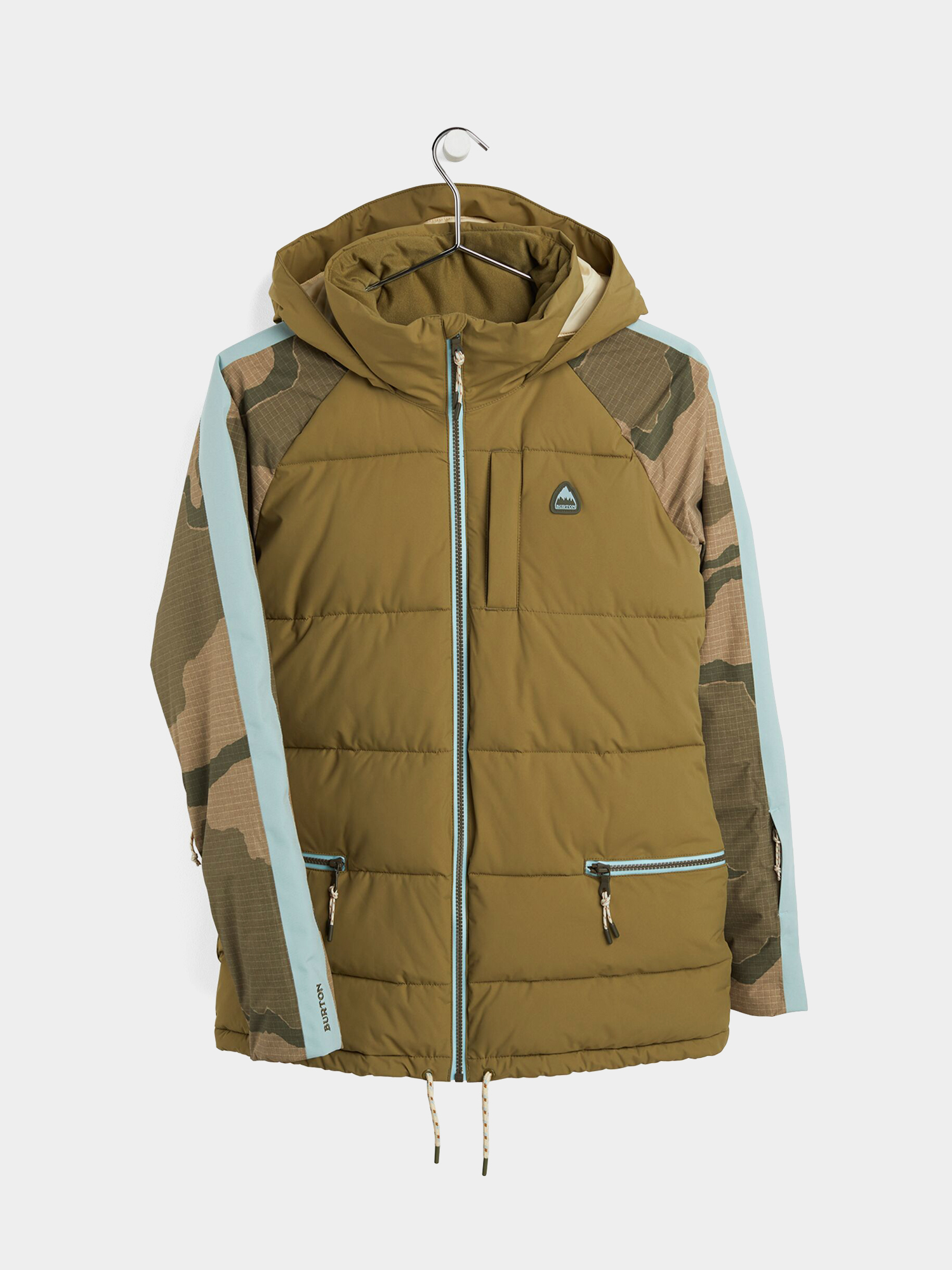 Női Burton Keelan Snowboard dzseki (martini olive/barren camo/ether blue)