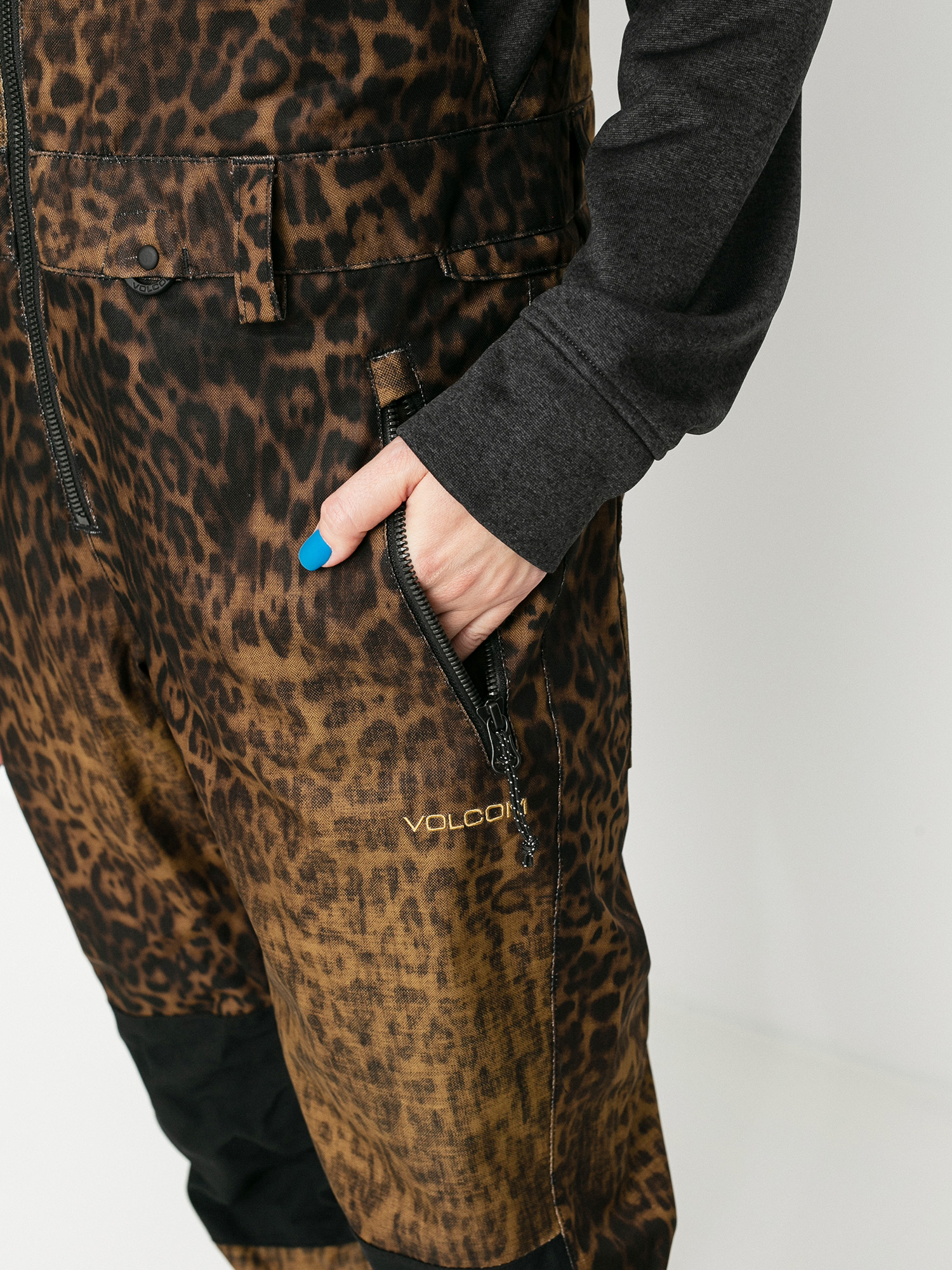 Női Volcom Swift Bib Overall Snowboard nadrág (leopard)
