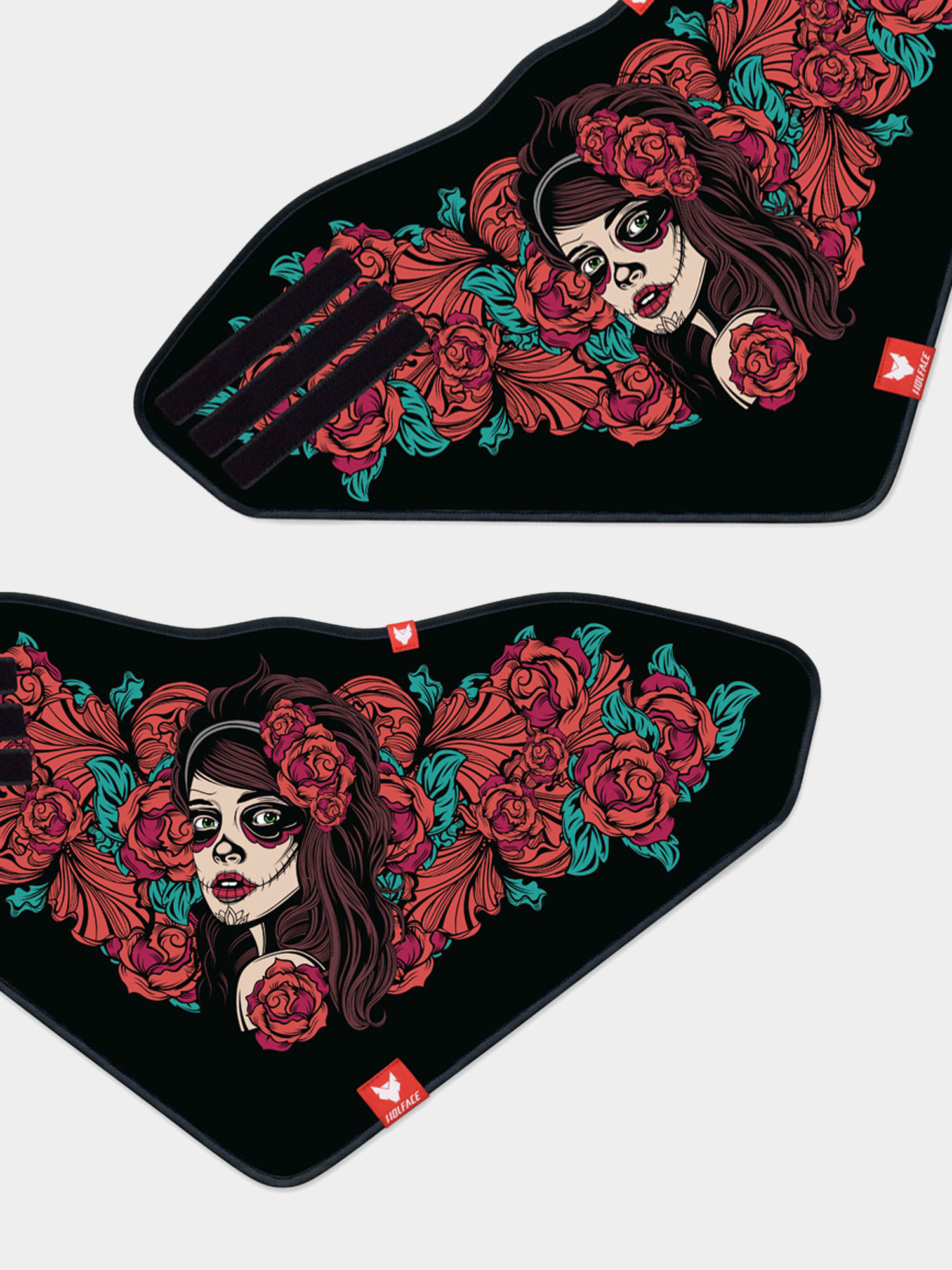 Wolface Bandana La Santa Muerte Roses (black)