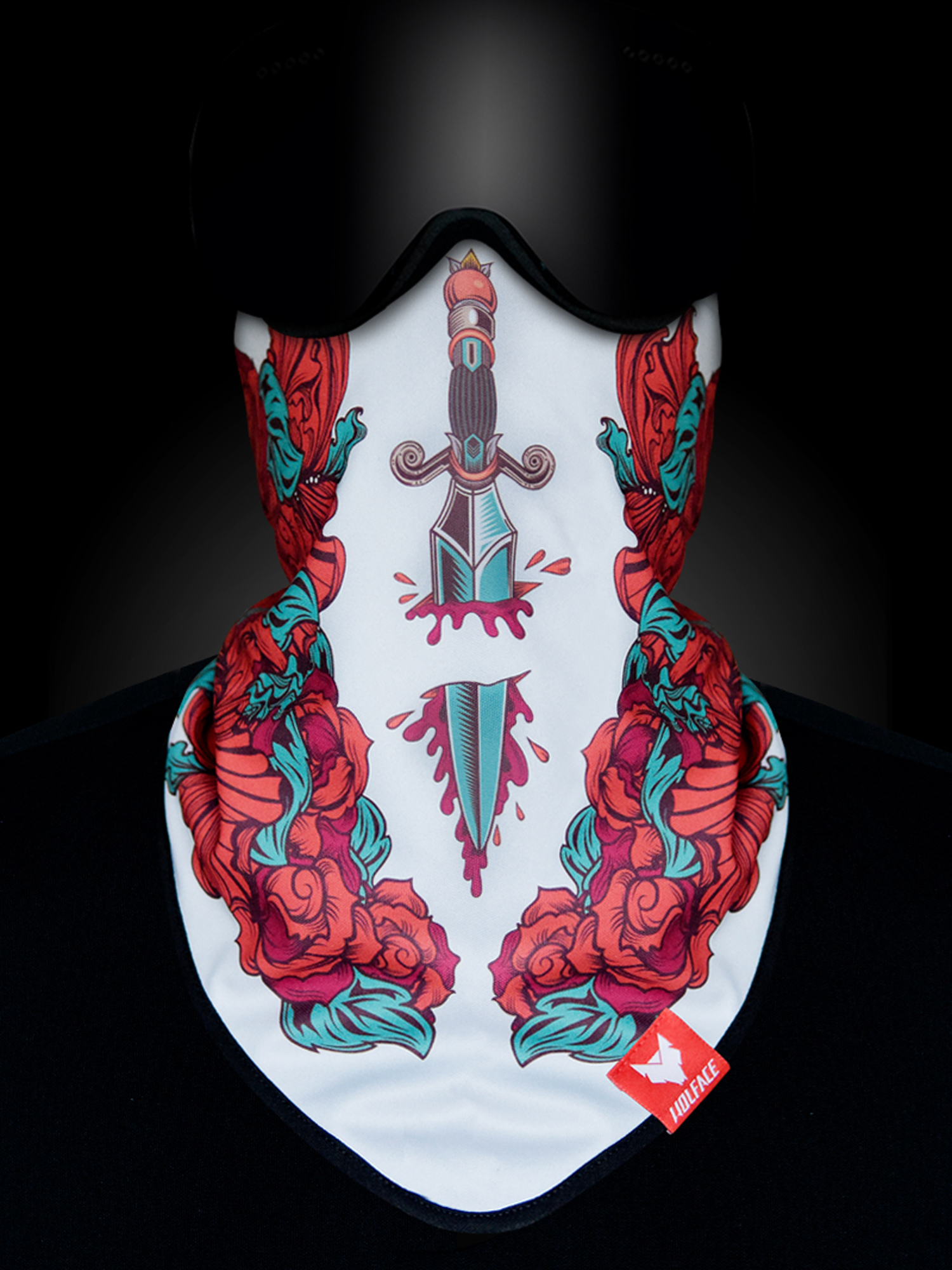 Wolface Knif N Roses Bandana (white)