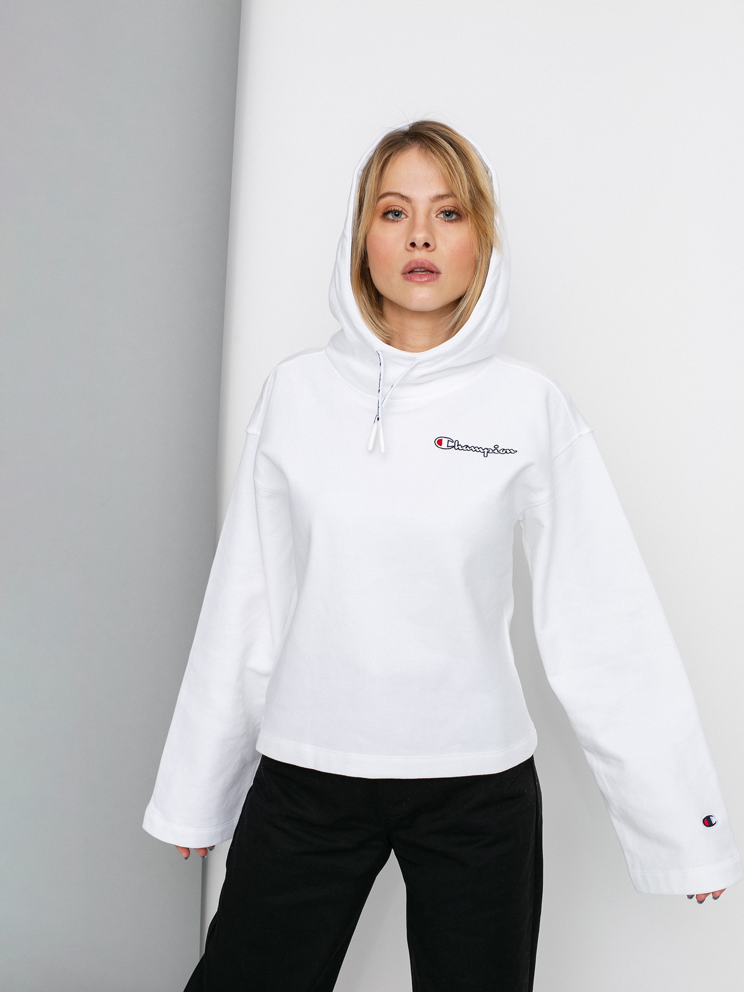 Champion Sweatshirt HD 113186 Wmn Kapucnis pulóver (wht)