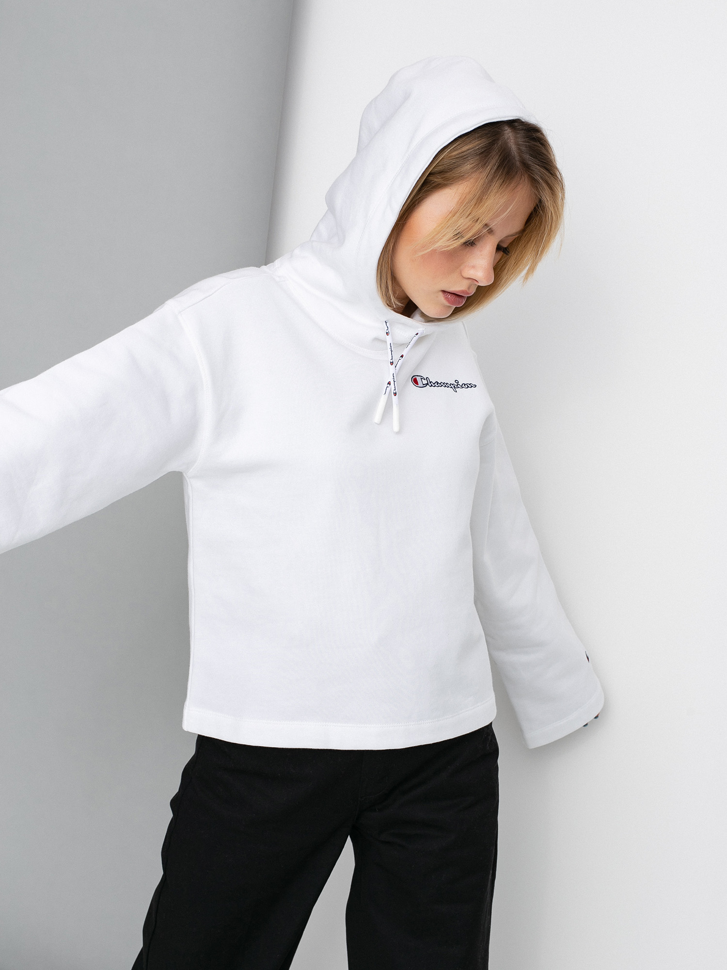 Champion Sweatshirt HD 113186 Wmn Kapucnis pulóver (wht)