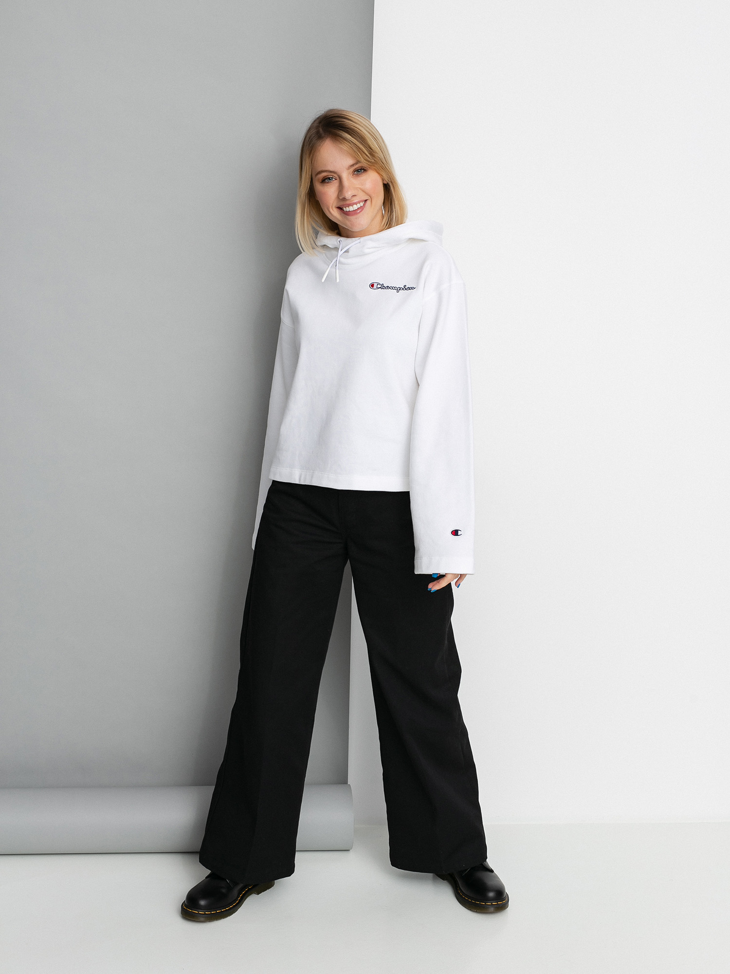Champion Sweatshirt HD 113186 Wmn Kapucnis pulóver (wht)