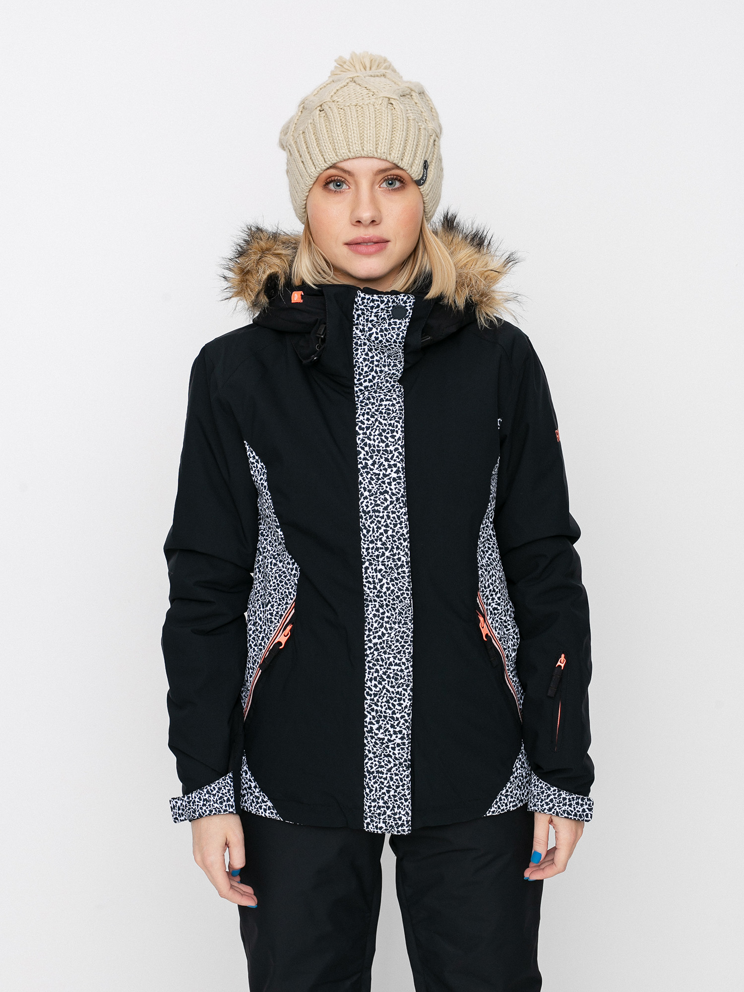 Női Roxy Jet Ski Snowboard dzseki (true black pop animal)