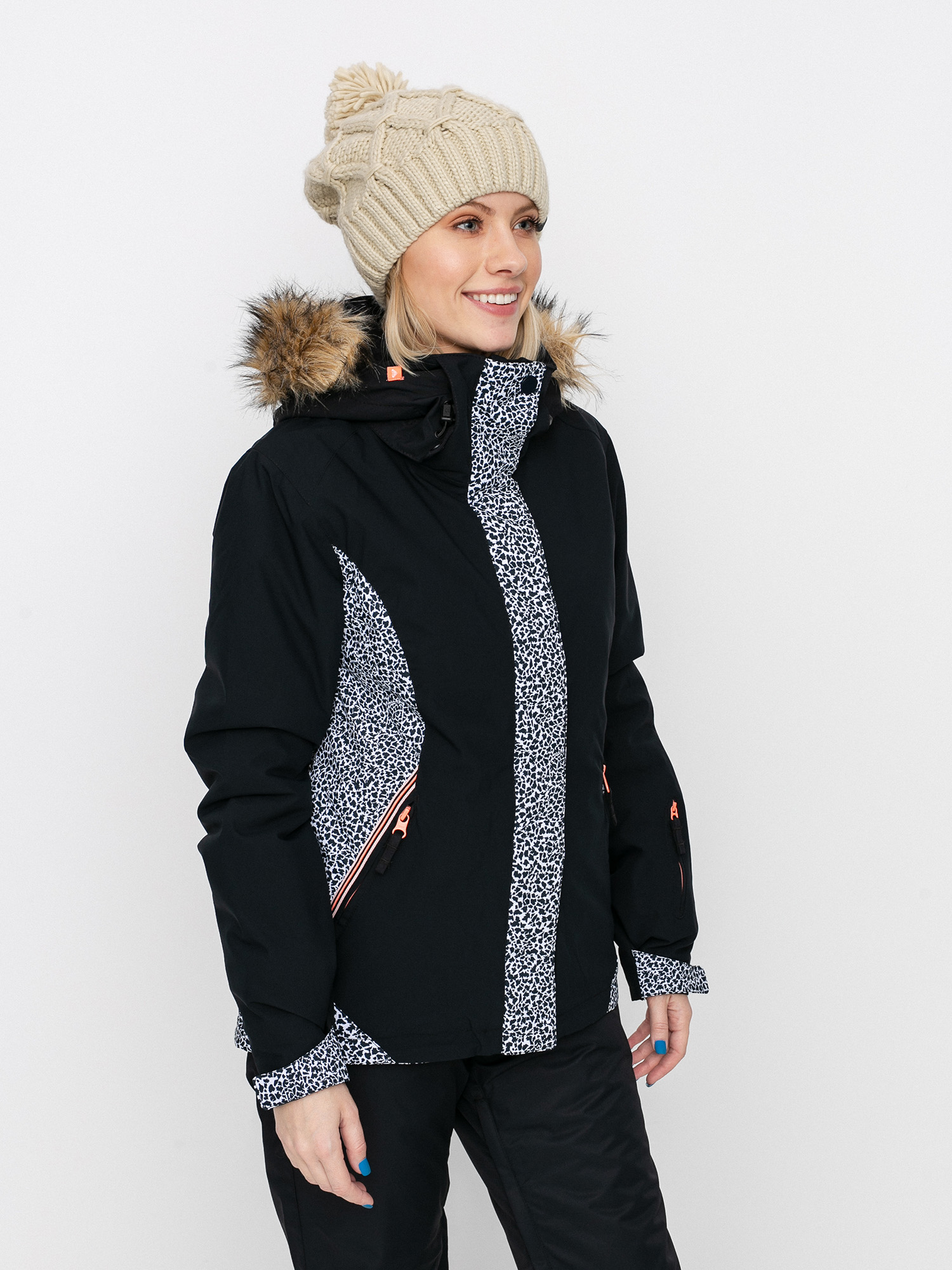 Női Roxy Jet Ski Snowboard dzseki (true black pop animal)