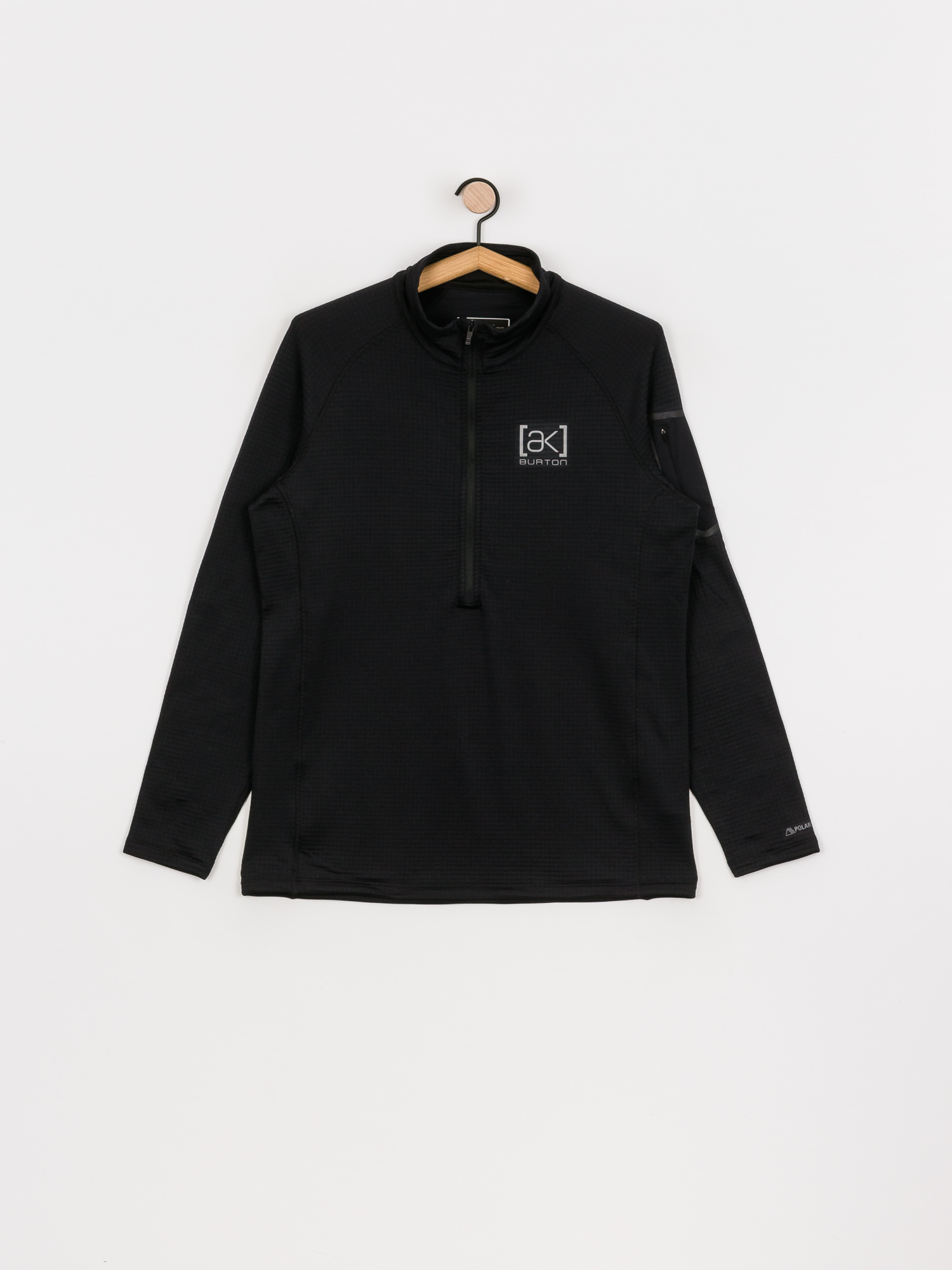 Férfi Burton Ak Helium Grid Fleece Half Zip Polár pulóver (true black)