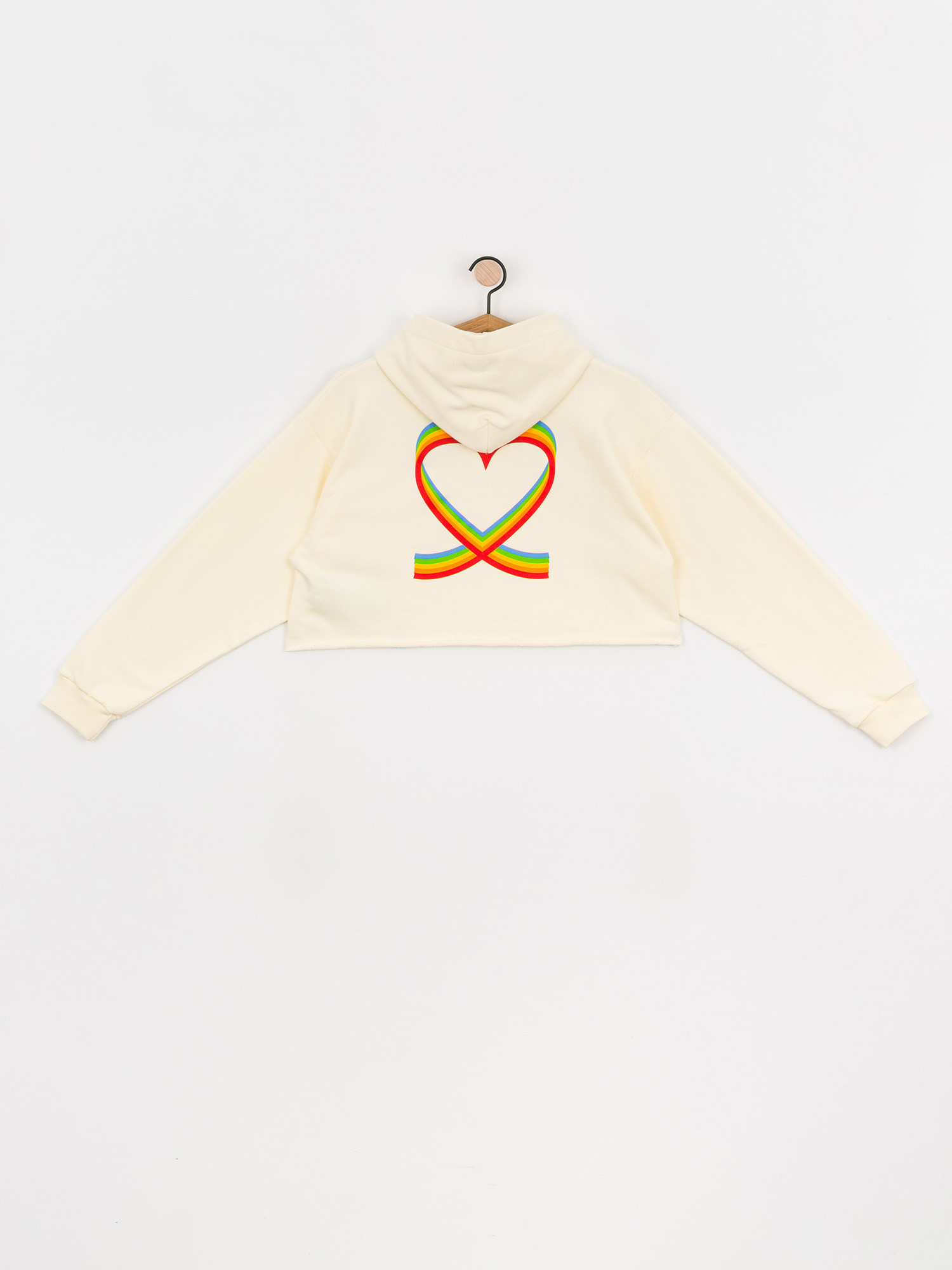 Local Heroes X Polaroid Ribbon Heart Cropped HD Wmn Kapucnis pulóver (cream)