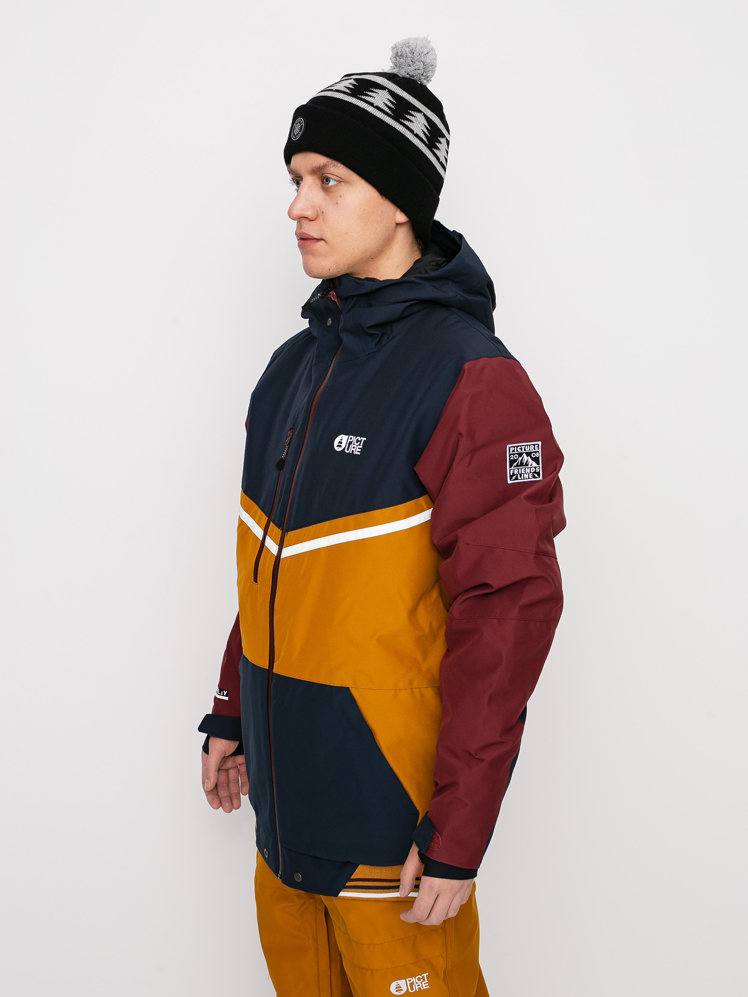 Férfi Picture Panel Snowboard dzseki (camel dark blue)