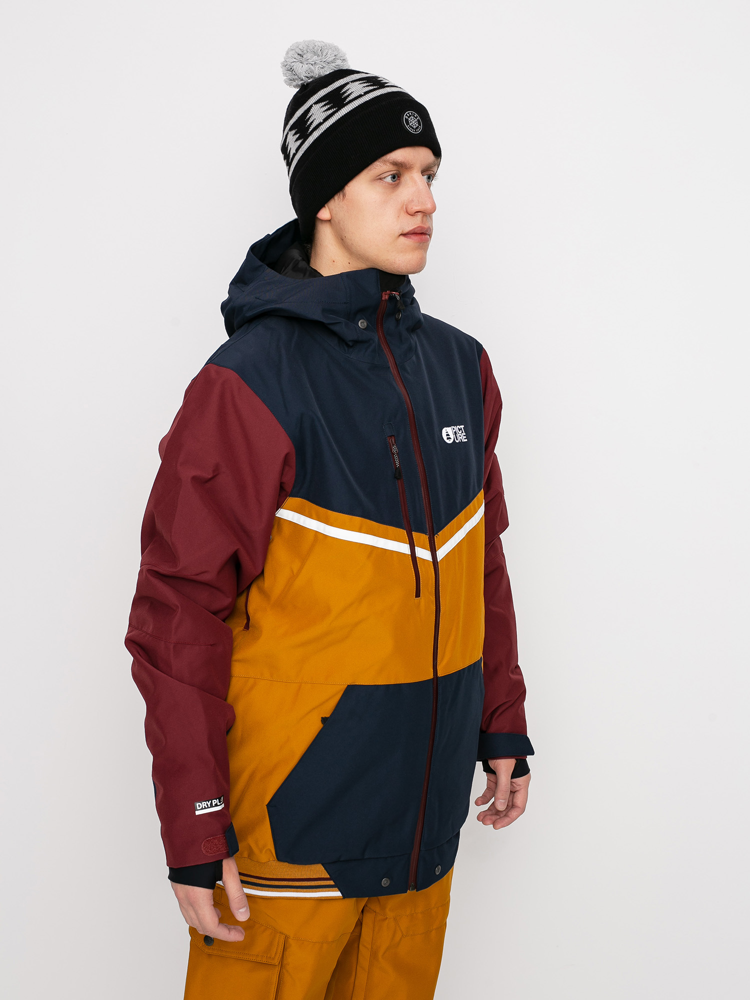 Férfi Picture Panel Snowboard dzseki (camel dark blue)