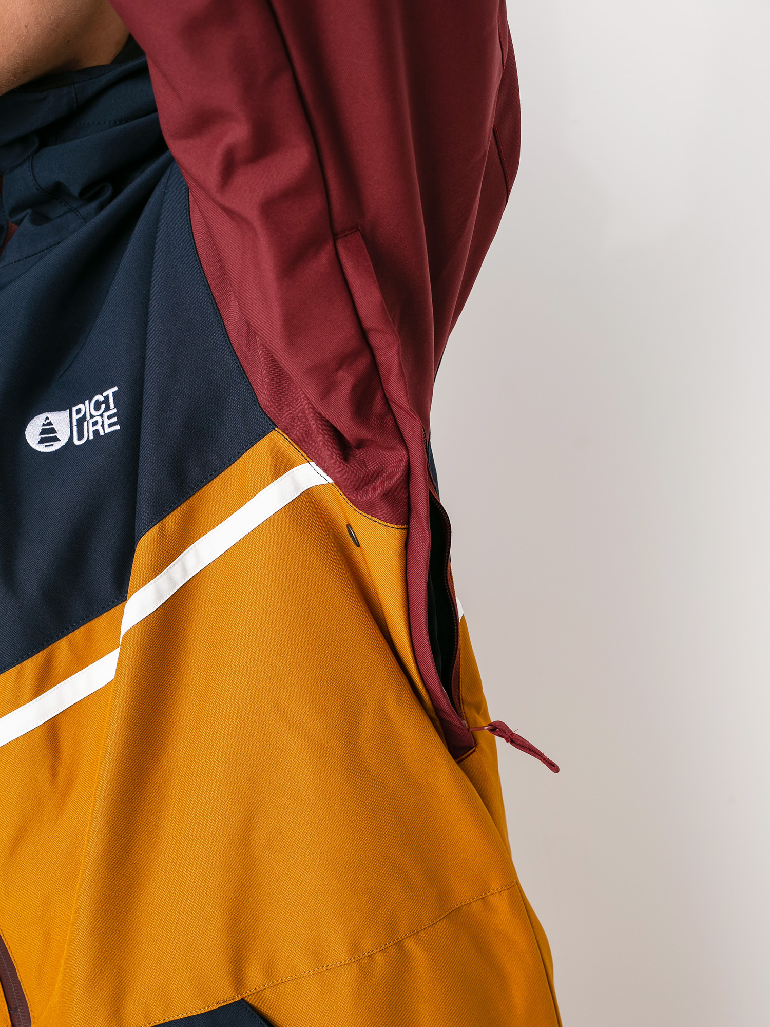 Férfi Picture Panel Snowboard dzseki (camel dark blue)