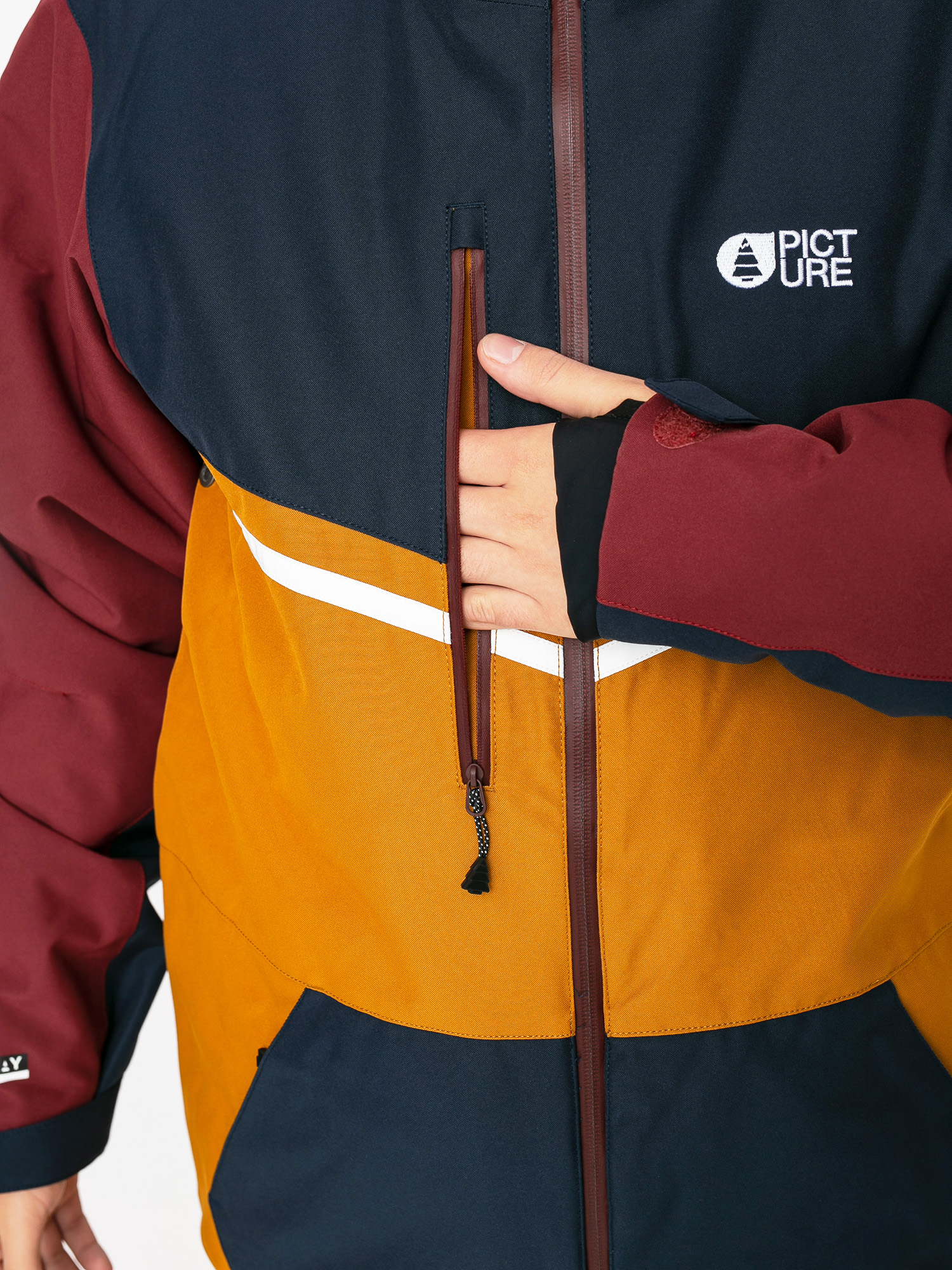 Férfi Picture Panel Snowboard dzseki (camel dark blue)