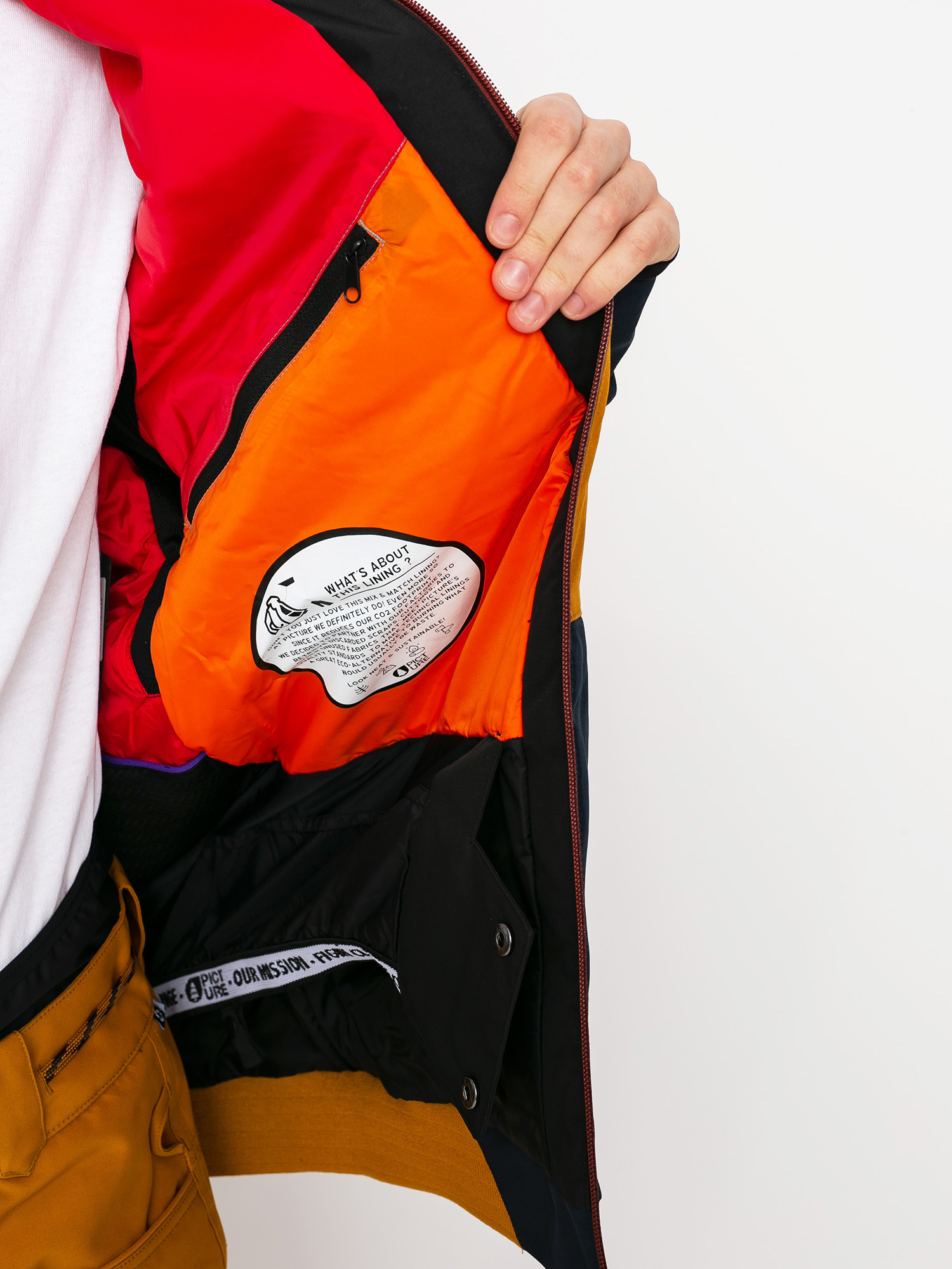 Férfi Picture Panel Snowboard dzseki (camel dark blue)