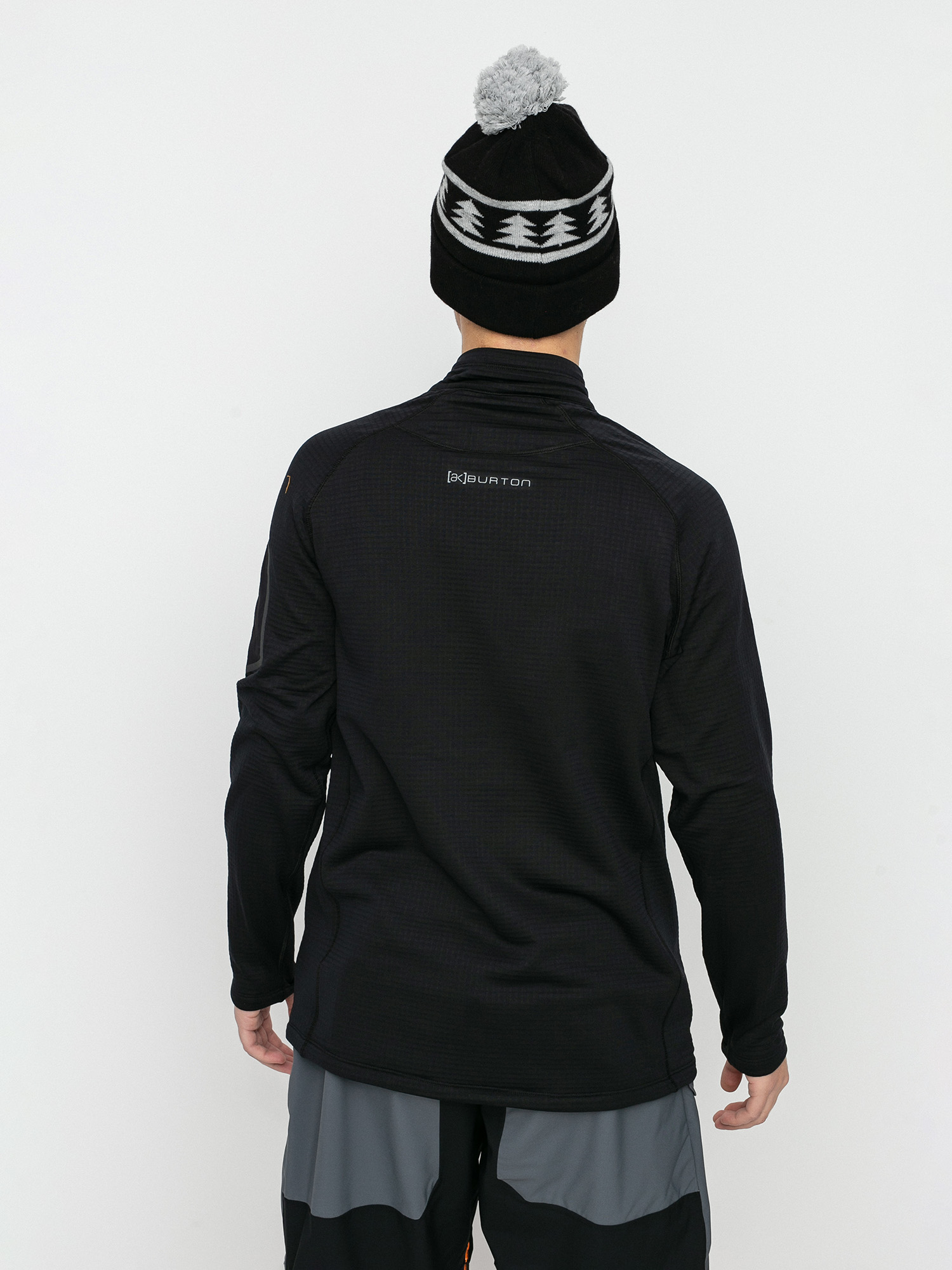 Férfi Burton Ak Helium Grid Fleece Half Zip Polár pulóver (true black)