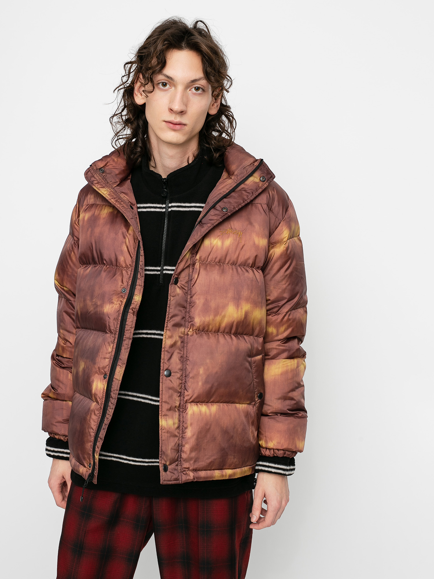 Stussy Aurora Puffer Dzseki (brown)