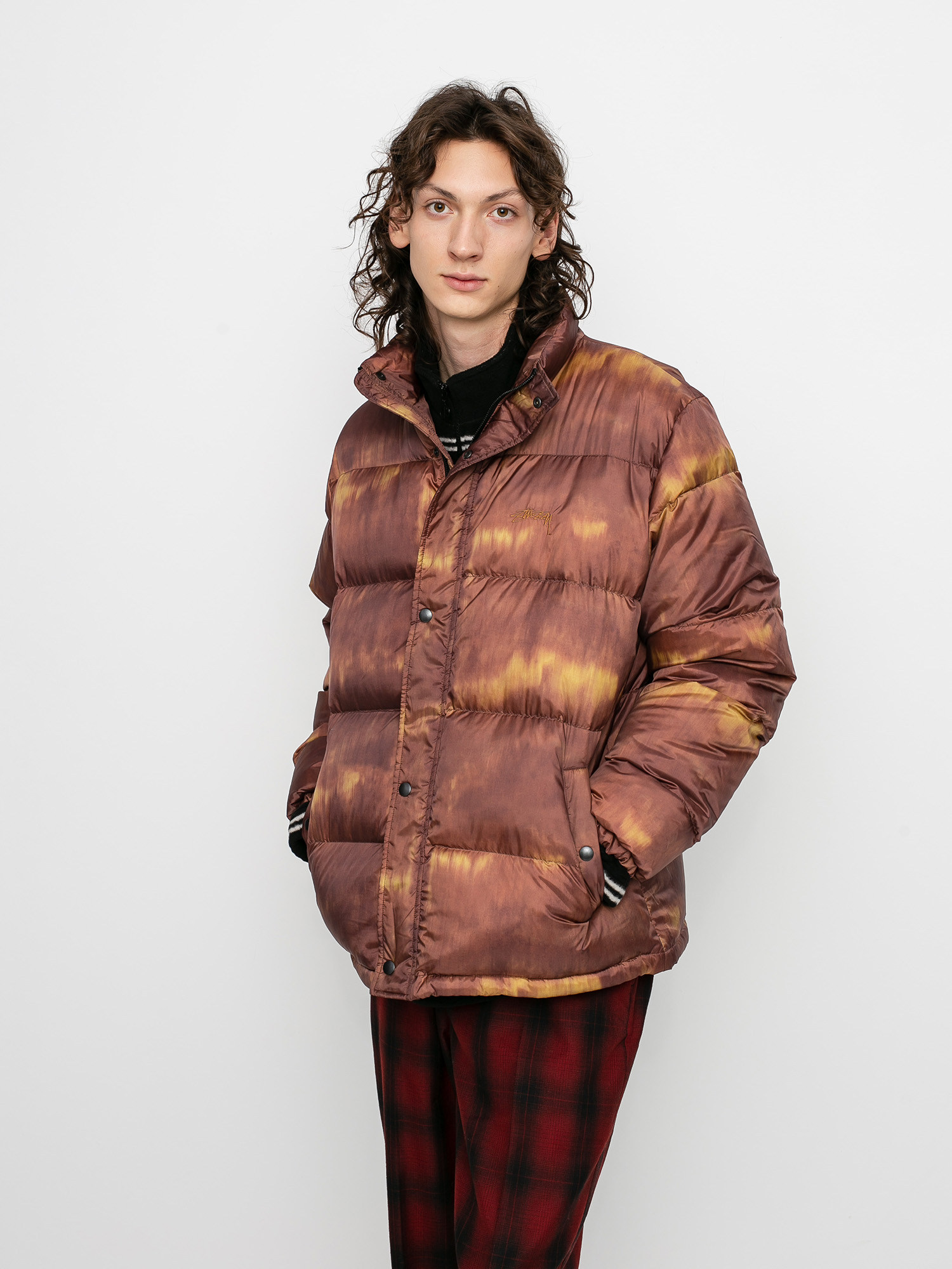 Stussy Aurora Puffer Dzseki (brown)