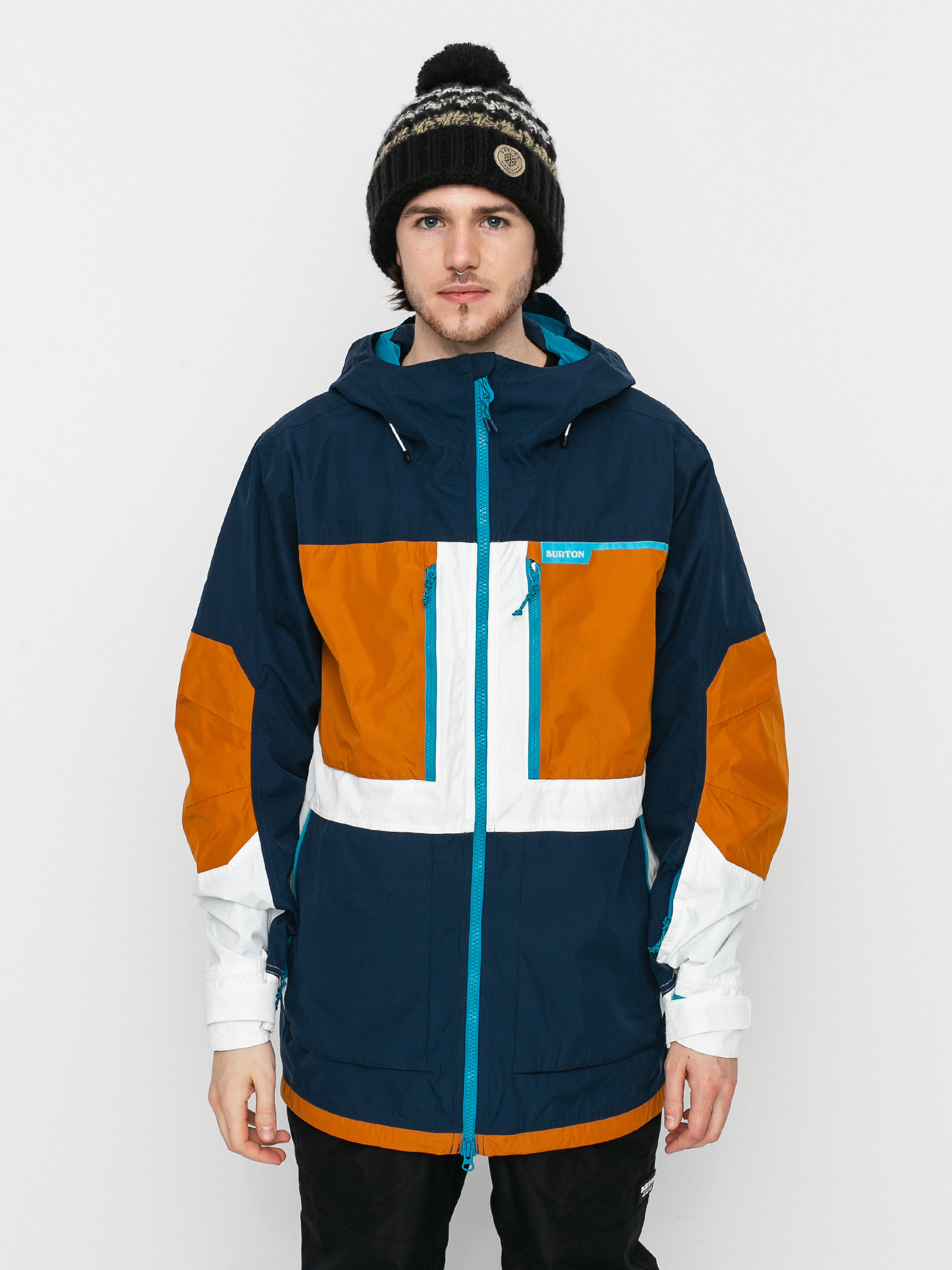 Férfi Burton Frostner Snowboard dzseki (dress blue/true penny/stout white)