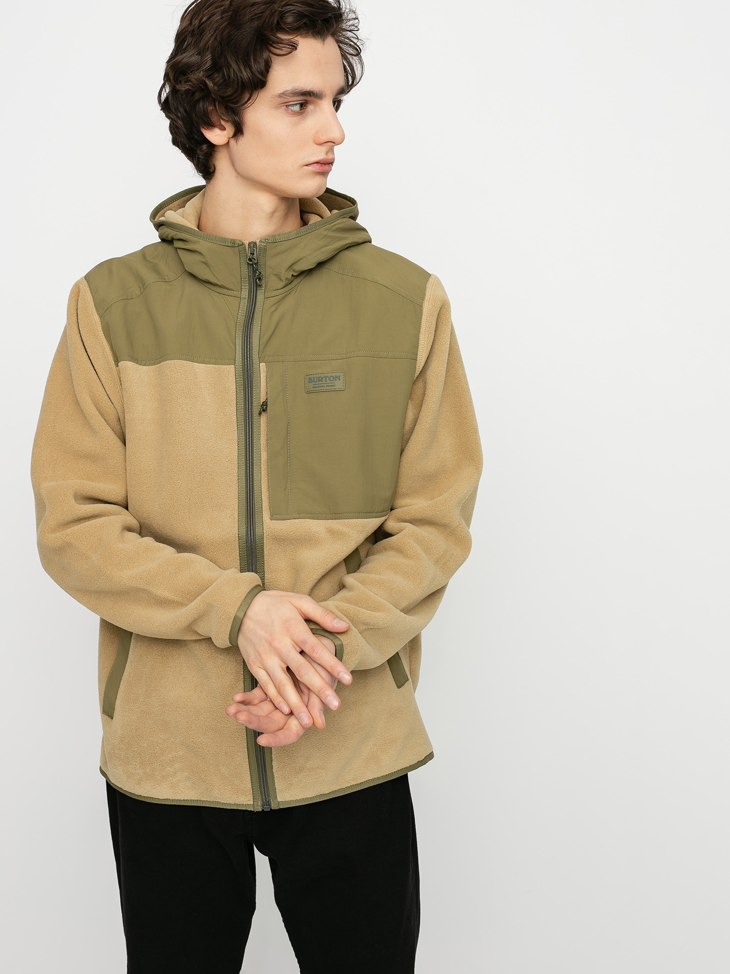 Férfi Burton Hearth Full-Zip HD Polár pulóver (kelp/martini)
