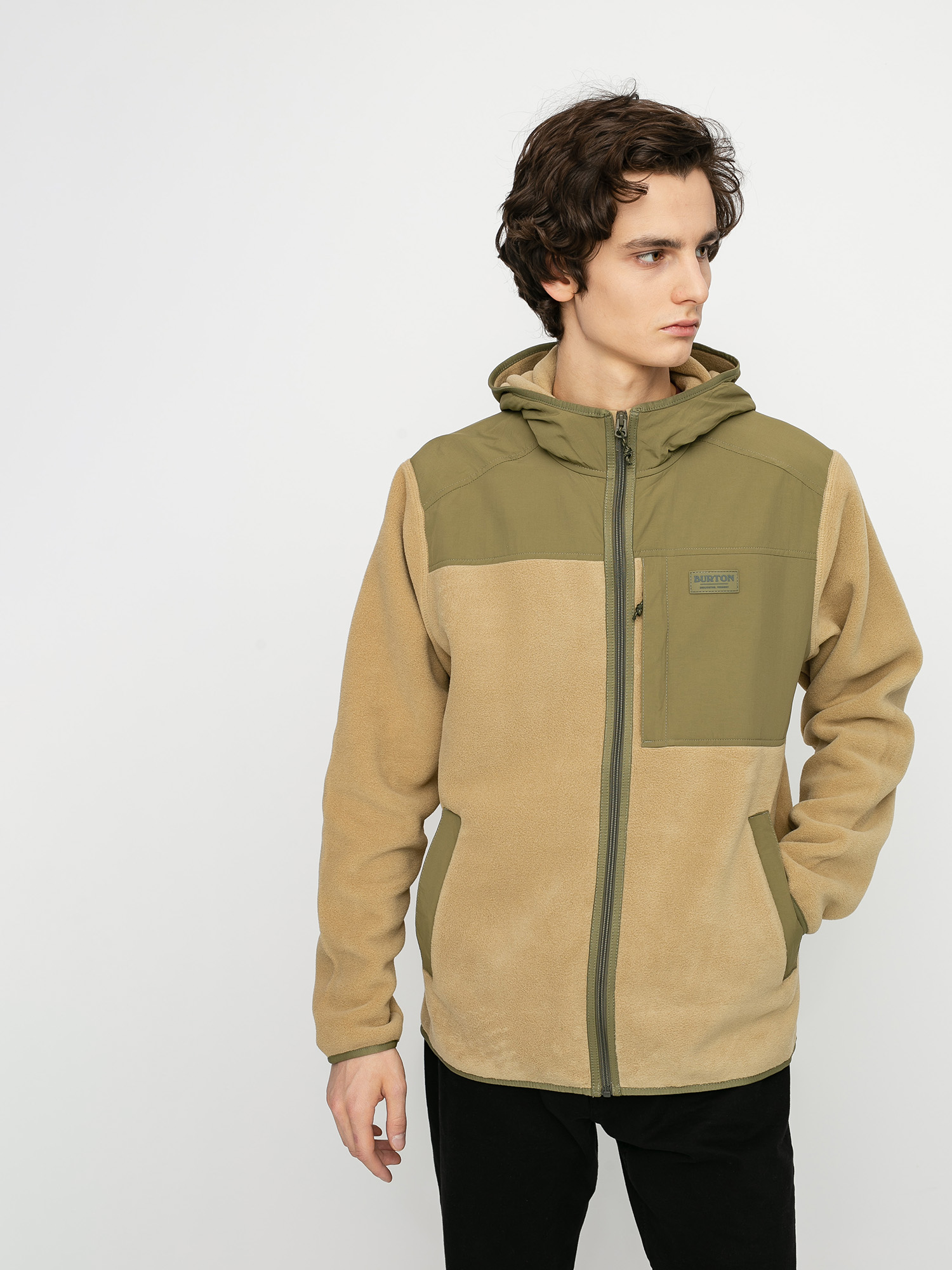 Férfi Burton Hearth Full-Zip HD Polár pulóver (kelp/martini)