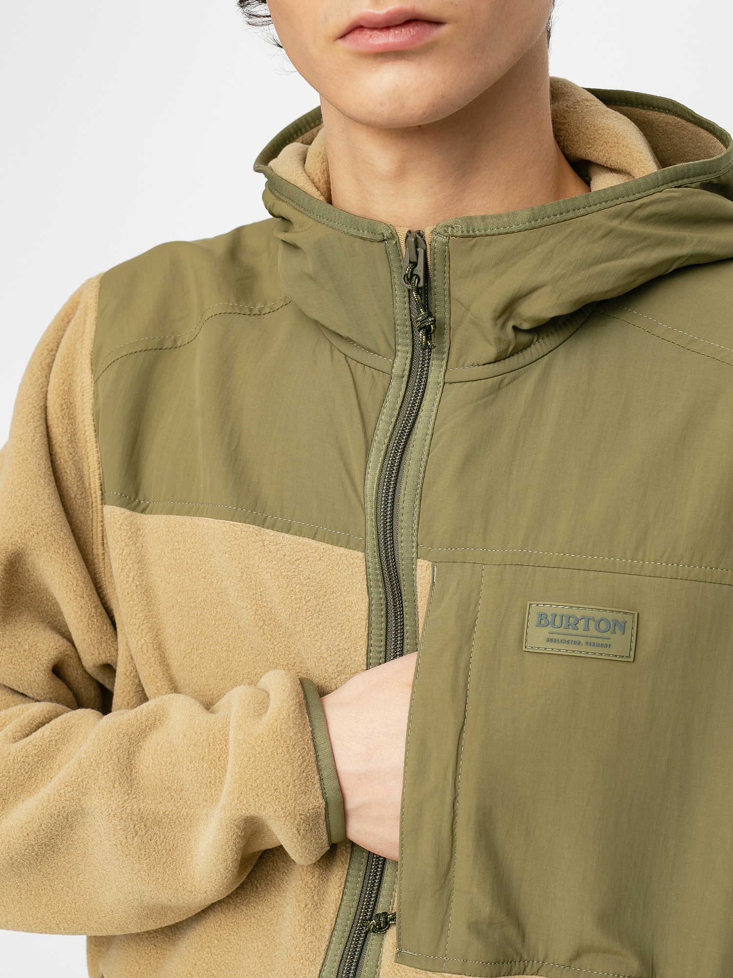 Férfi Burton Hearth Full-Zip HD Polár pulóver (kelp/martini)