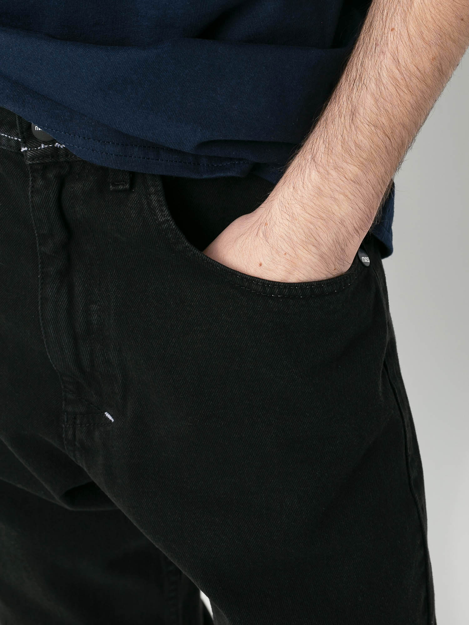 MassDnm Slang Jeans Baggy Fit Kisnadrág (black stone washed)